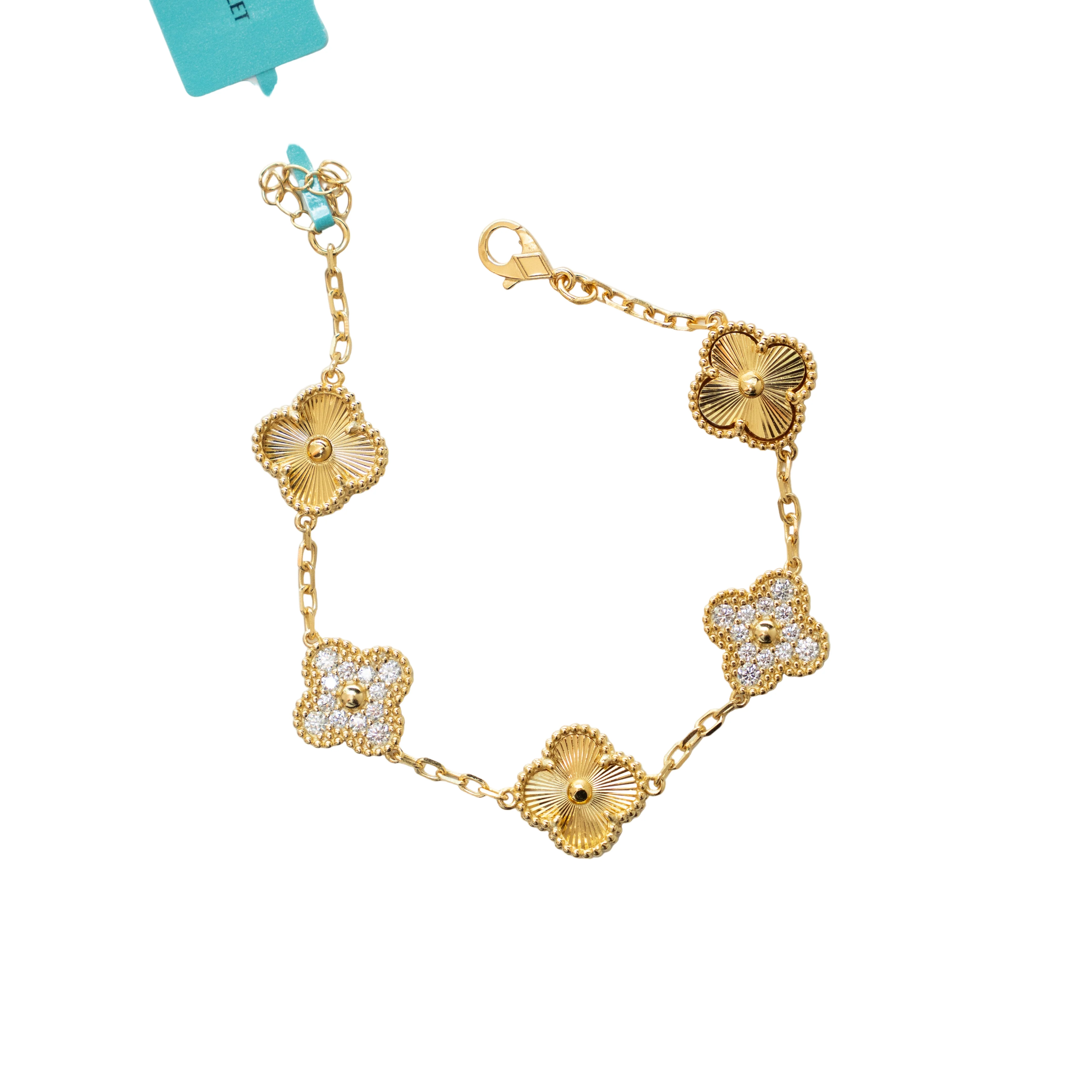 925 Silver Yellow Gold Moissanite Bracelet ā 7"