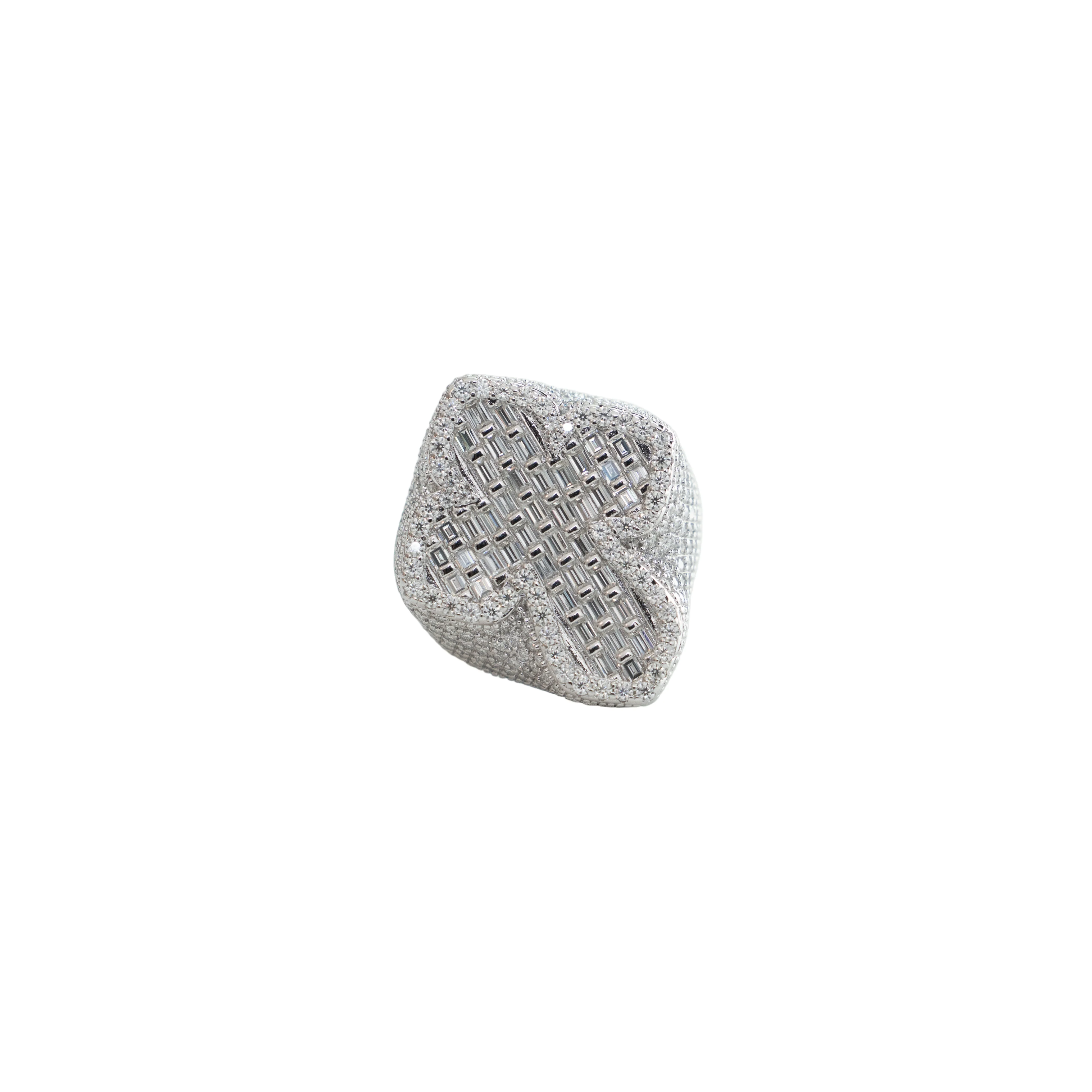 925 Silver Moissanite Men's Gothic Cross Ring β Size 9.0 β 6.09 cttw