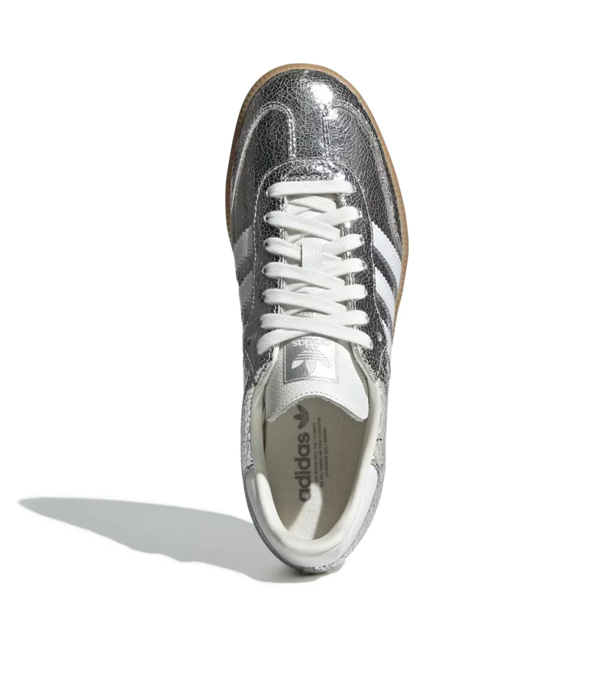 adidas Samba OG Silver Metallic Cracked Leather (Women's) - Image 7