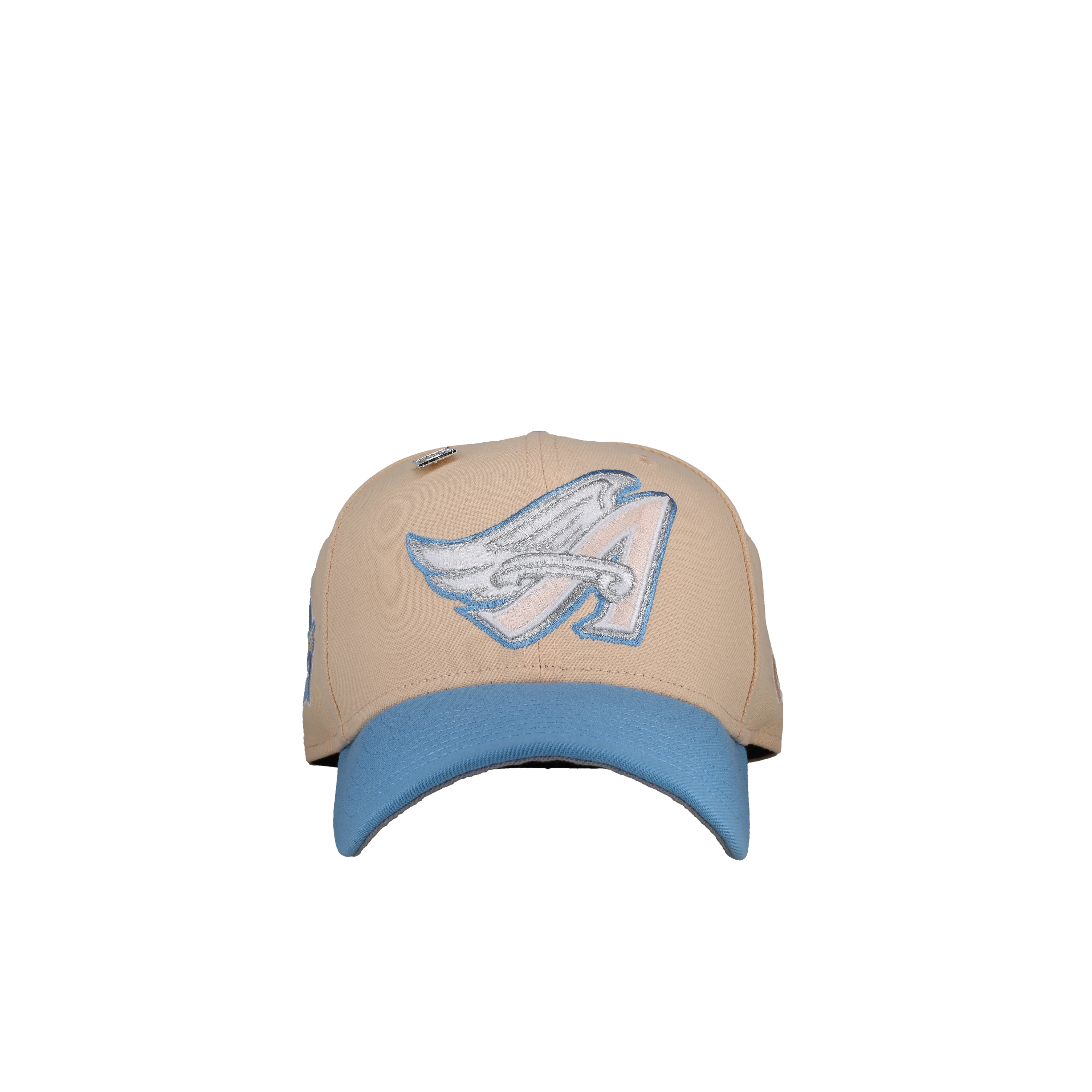 Anaheim Angels 40th Anniversary Light Peach/Light Blue Trippy Metallic 59Fifty Fitted Hat - Image 4