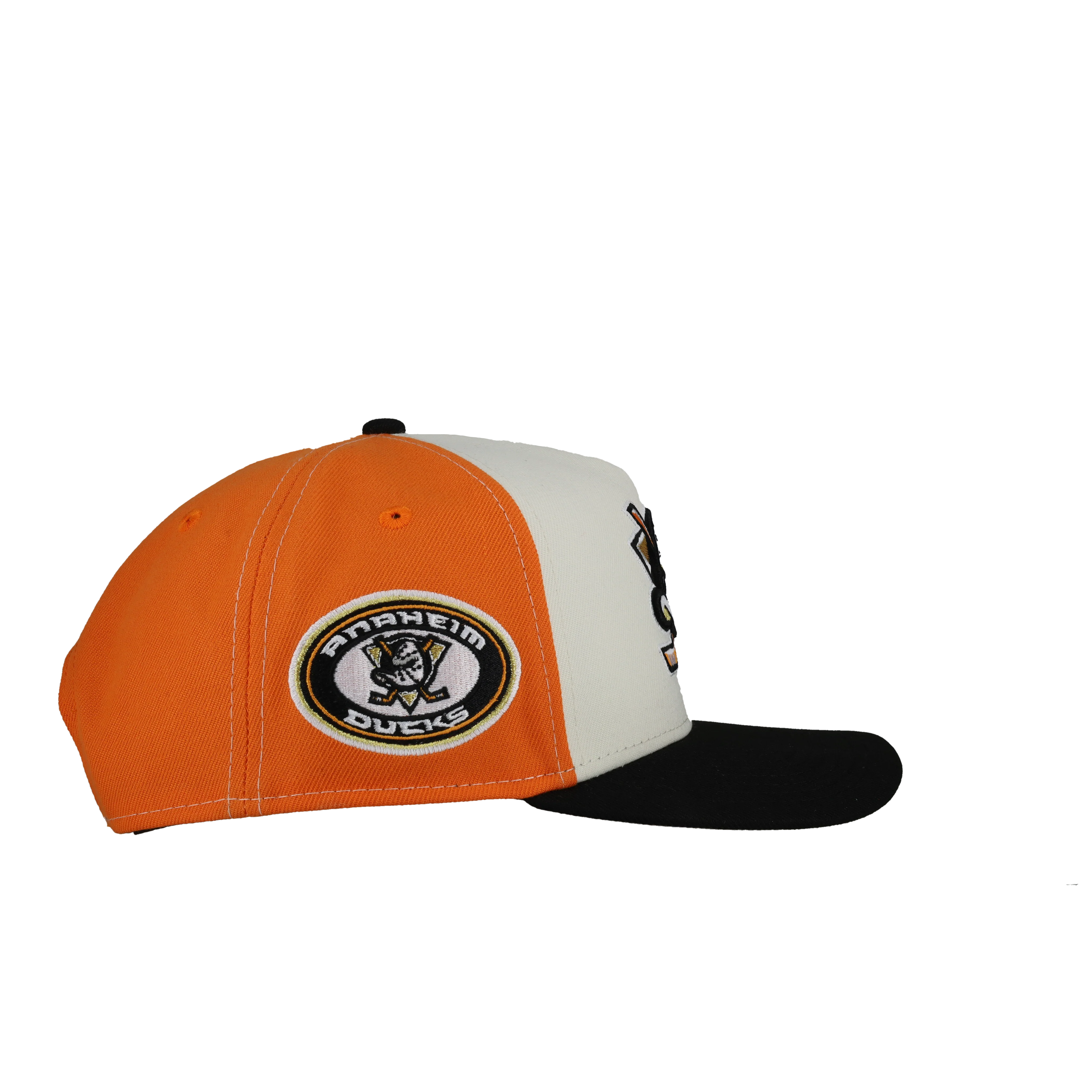 Anaheim Mighty Ducks White/Orange 9Fifty A Frame Snapback Hat - Image 2