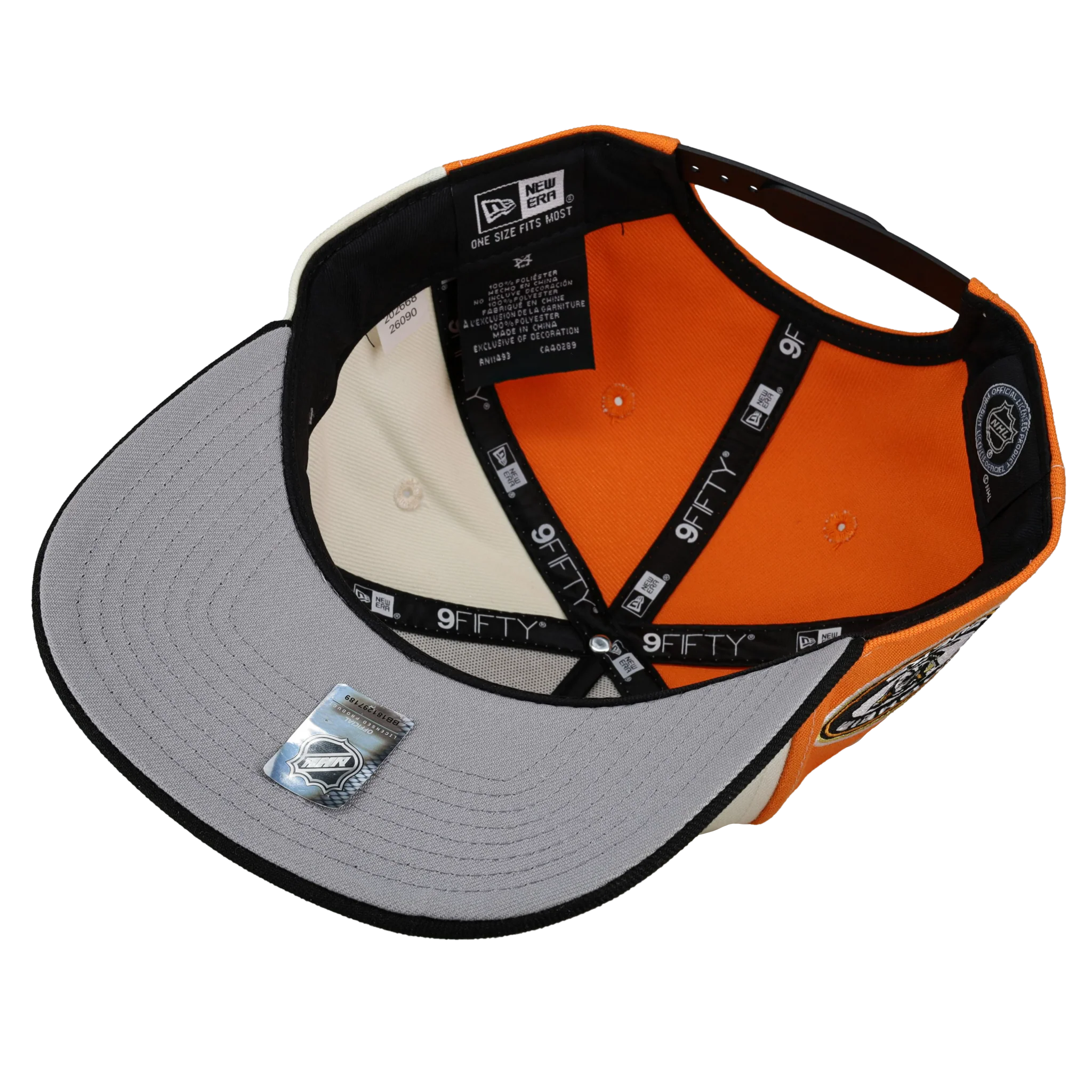 Anaheim Mighty Ducks White/Orange 9Fifty A Frame Snapback Hat - Image 3