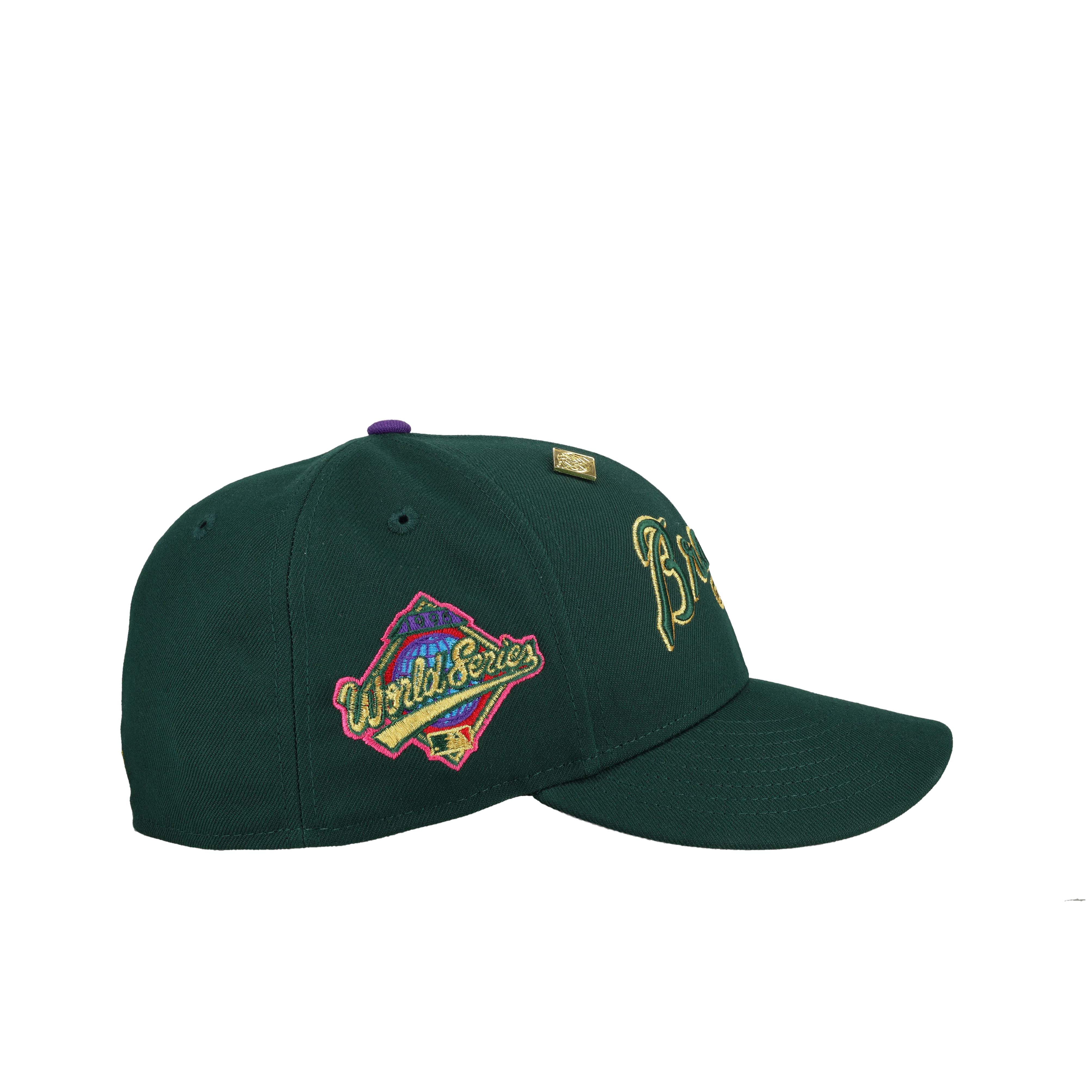 Atlanta Braves 1996 Word Series Dark Green "Torch" Remastered Metallic 59Fifty Fitted Hat - Image 2