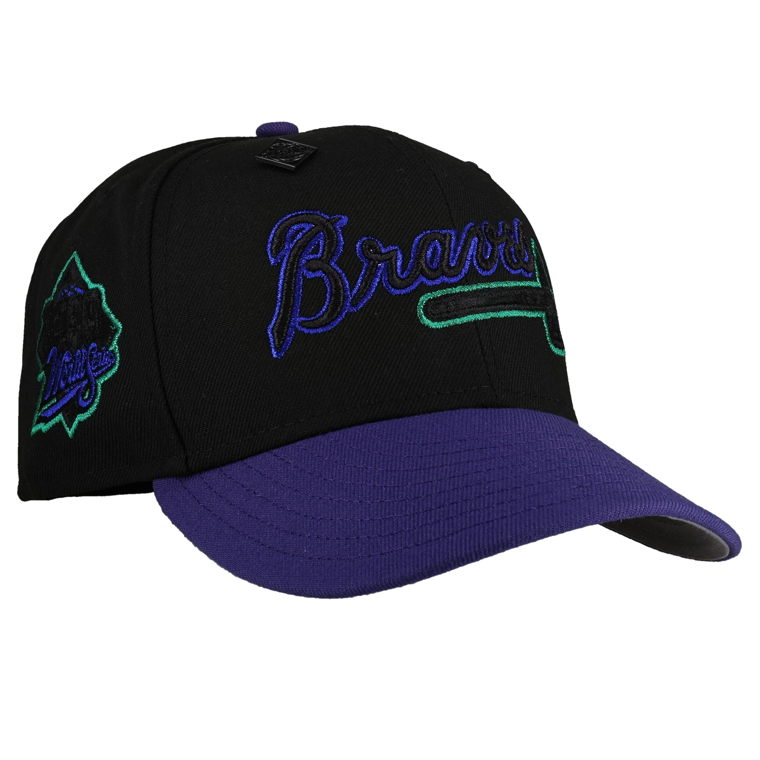 Atlanta Braves 1999 World Series Black/Purple Metallic 59Fifty Fitted Hat (RETSOCK)