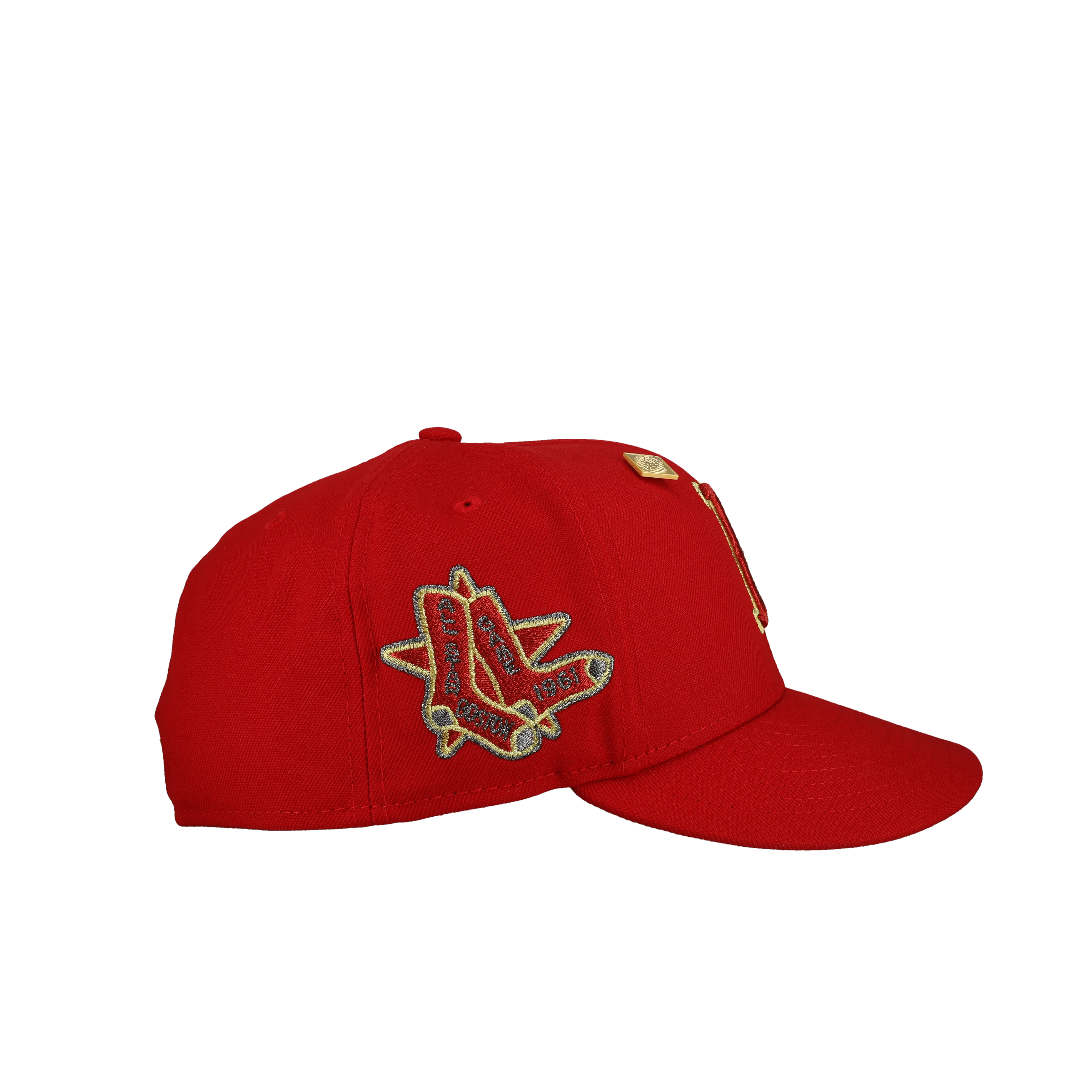 Boston Red Sox 1961 ASG Red Gold Metallic 59Fifty Fitted Hat - Image 2