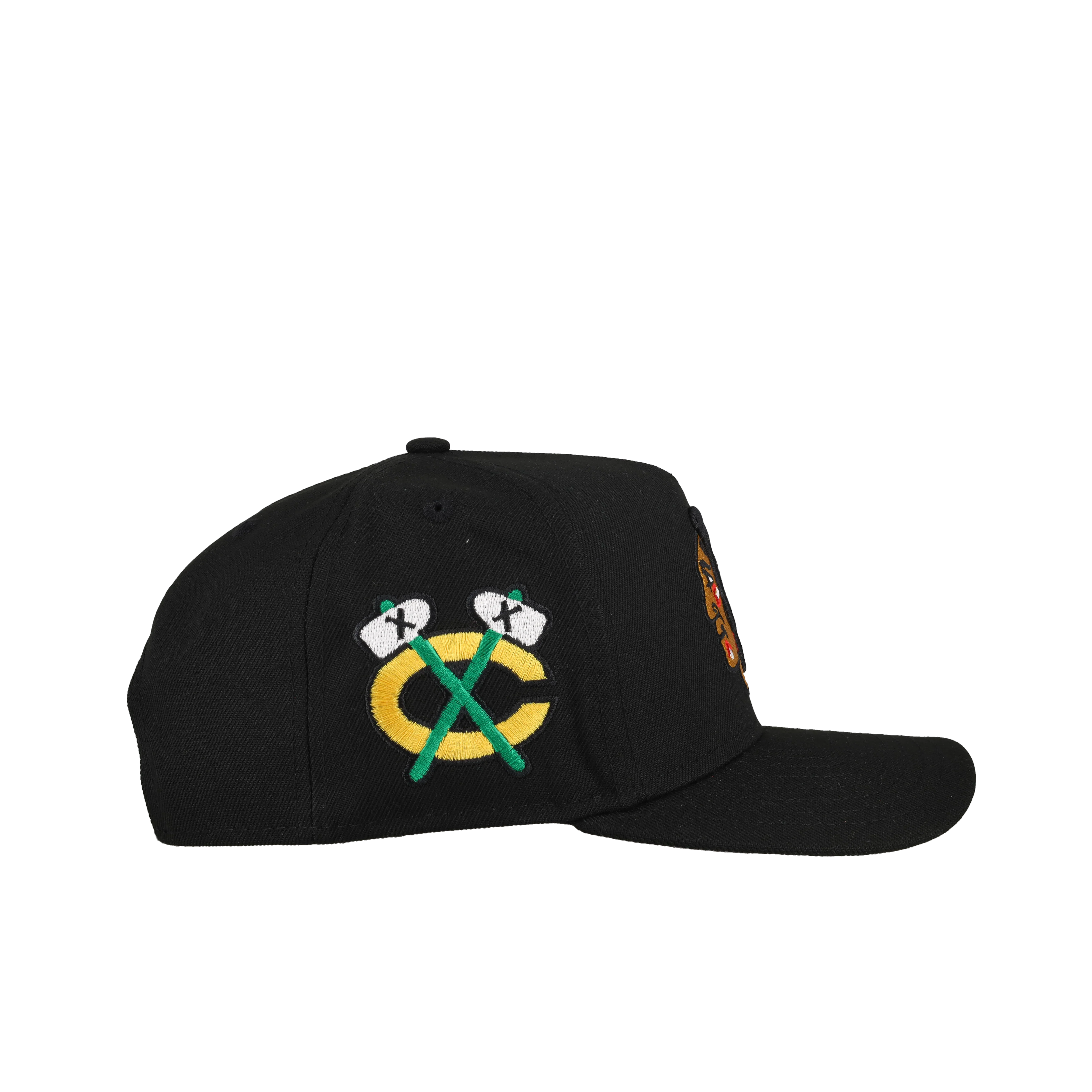 Chicago Blackhawks Team Color 9Fifty A Frame Snapback Hat (Grey Brim) - Image 2
