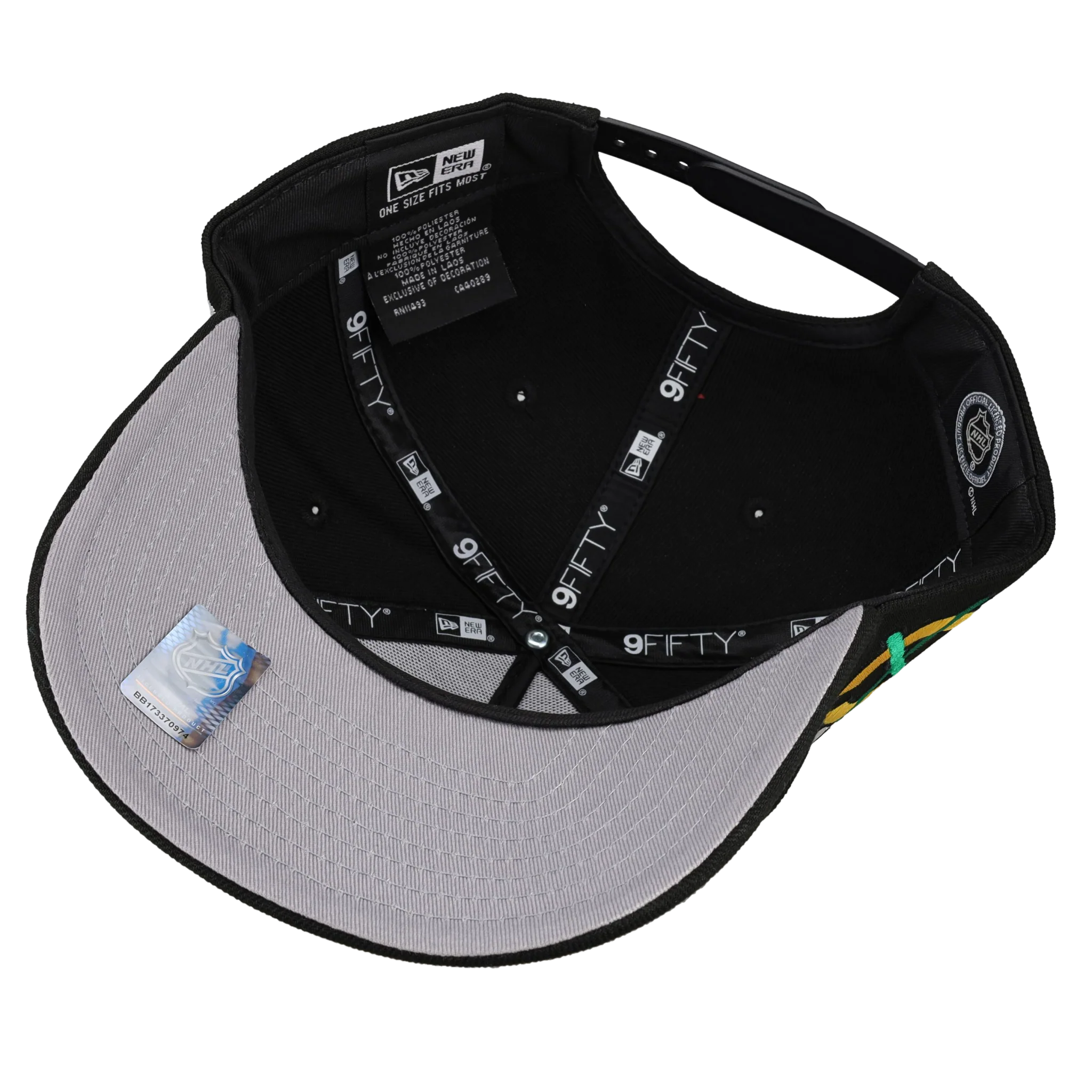 Chicago Blackhawks Team Color 9Fifty A Frame Snapback Hat (Grey Brim) - Image 3