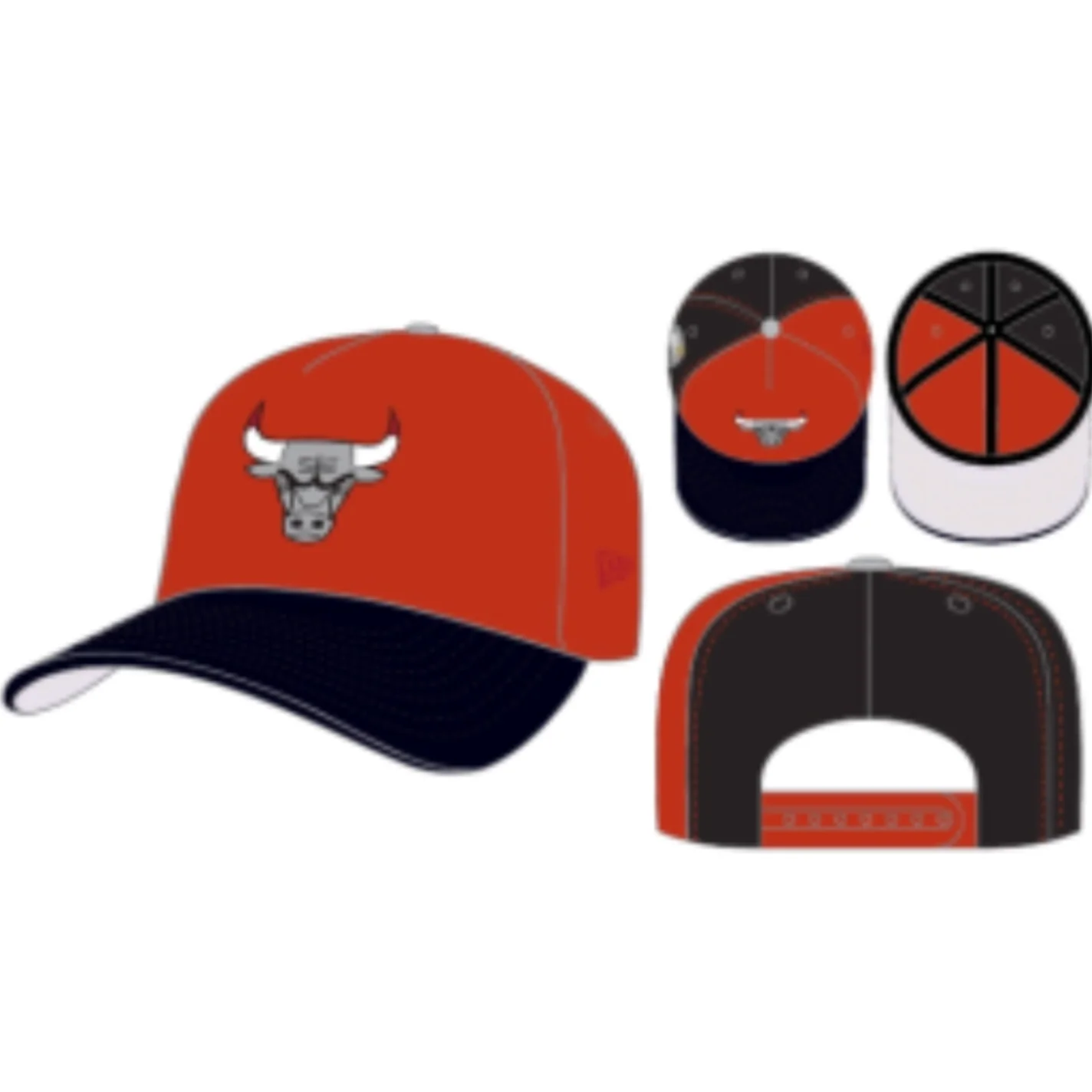 Chicago Bulls Split Championship Black/Red Metallic 9Fifty A Frame Snapback Hat - Image 7