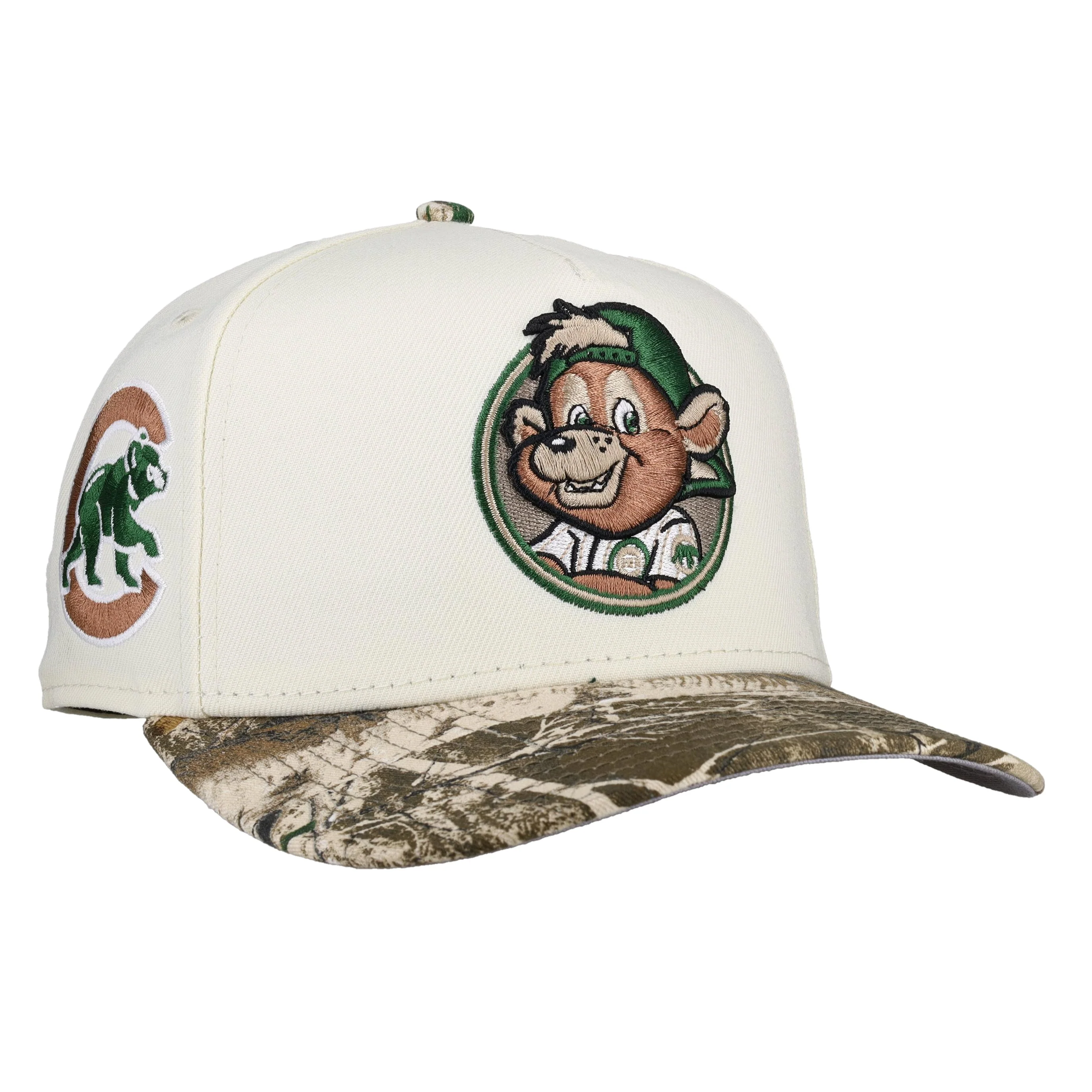 Chicago Cubs Clark The Bear White/Camo 9Fifty A Frame Snapback Hat