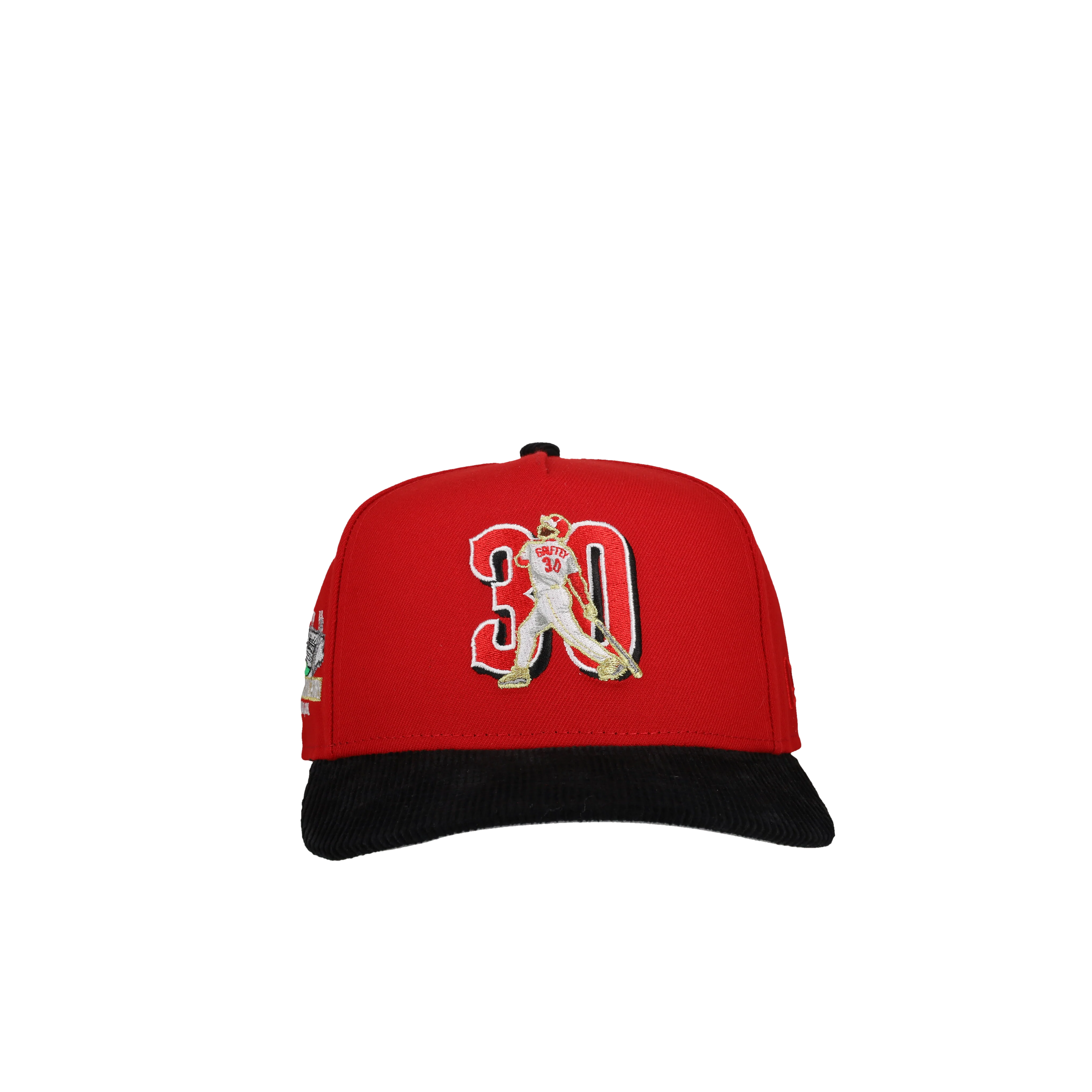 Cincinnati Reds Ken Griffey 30 Red/Black Corduroy 9Fifty A Frame Snapback Hat - Image 4