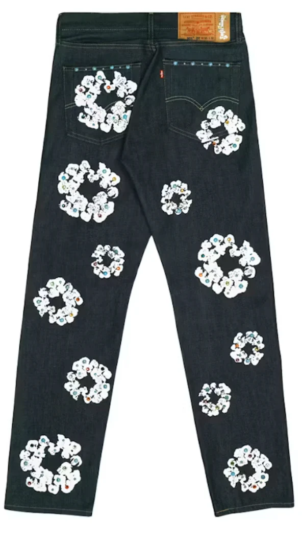 Denim Tears x Levi's 501 Cotton Rhinestone Wreath Jeans Raw - Image 2