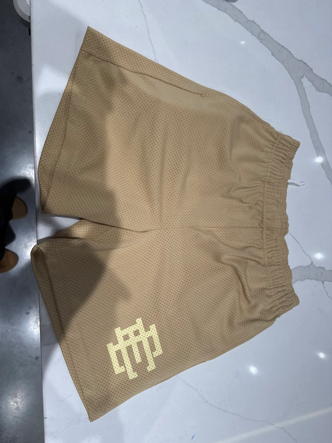 Eric Emanuel EE Core Mesh Shorts (SS24) Vegas Gold/Off White - Image 2