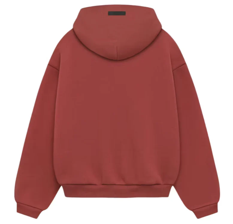 Fear of God Essentials Kids Fleece Hoodie "Crimson" FW24 - Image 2