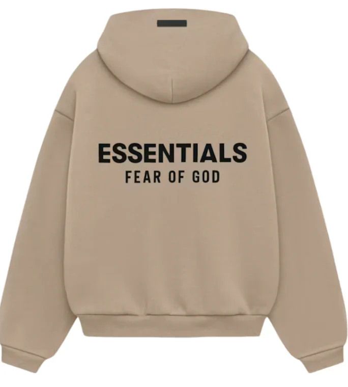 Fear of God Essentials Kids Fleece Hoodie "Desert Sand" FW24 - Image 2