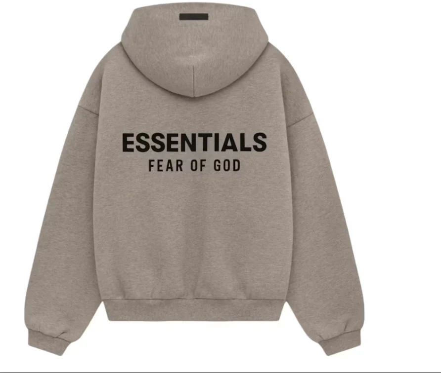 Fear of God Essentials Kids Fleece Hoodie "Heather Gray" FW24 - Image 2