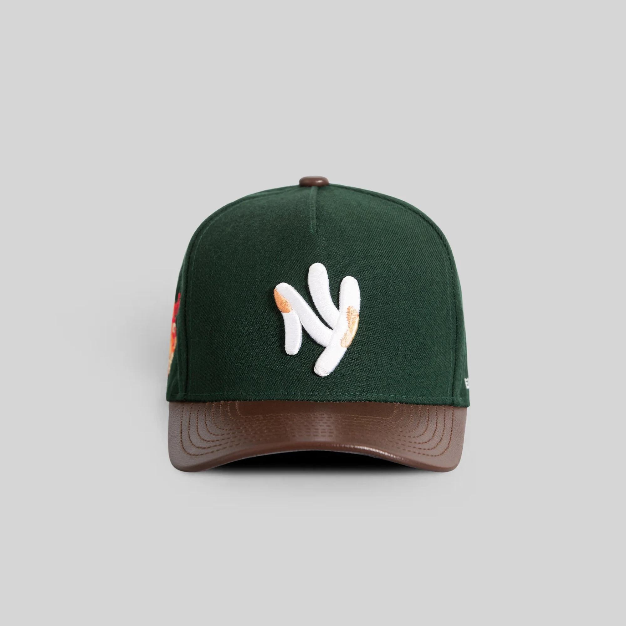 FIELD GRADE X KURVE STUDIO NY IS HEALING FG GREEN MOCHA WOOL LEATHER TRUCKER - Image 2