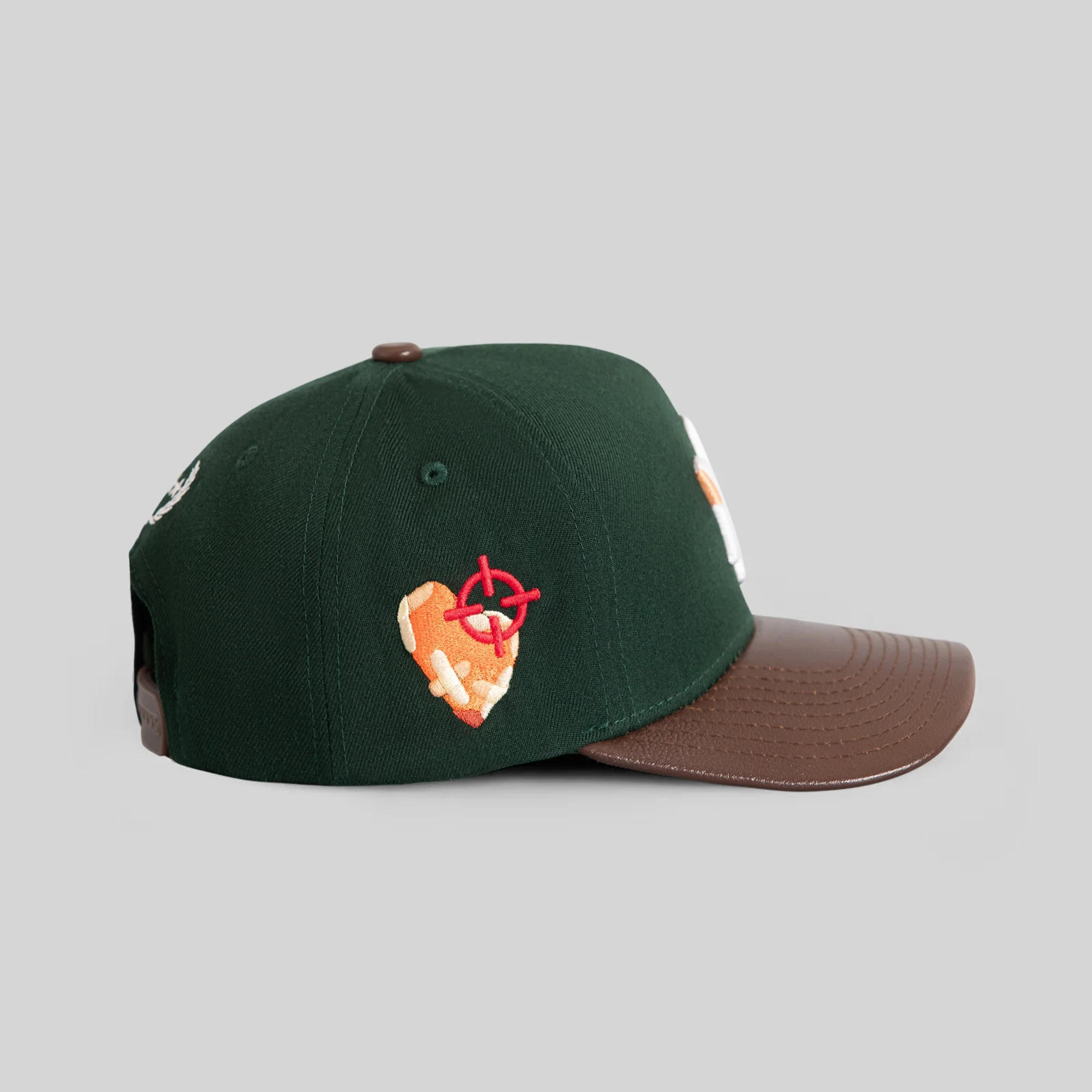FIELD GRADE X KURVE STUDIO NY IS HEALING FG GREEN MOCHA WOOL LEATHER TRUCKER - Image 3