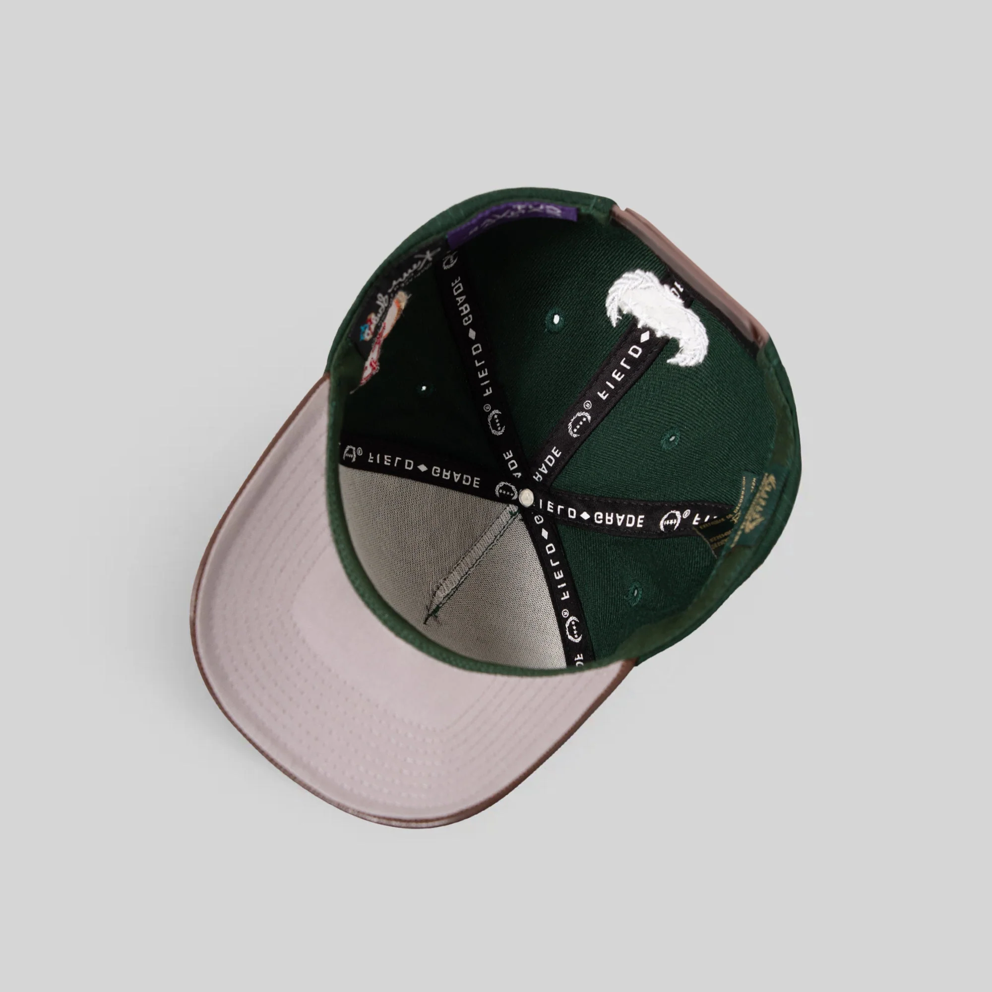 FIELD GRADE X KURVE STUDIO NY IS HEALING FG GREEN MOCHA WOOL LEATHER TRUCKER - Image 6