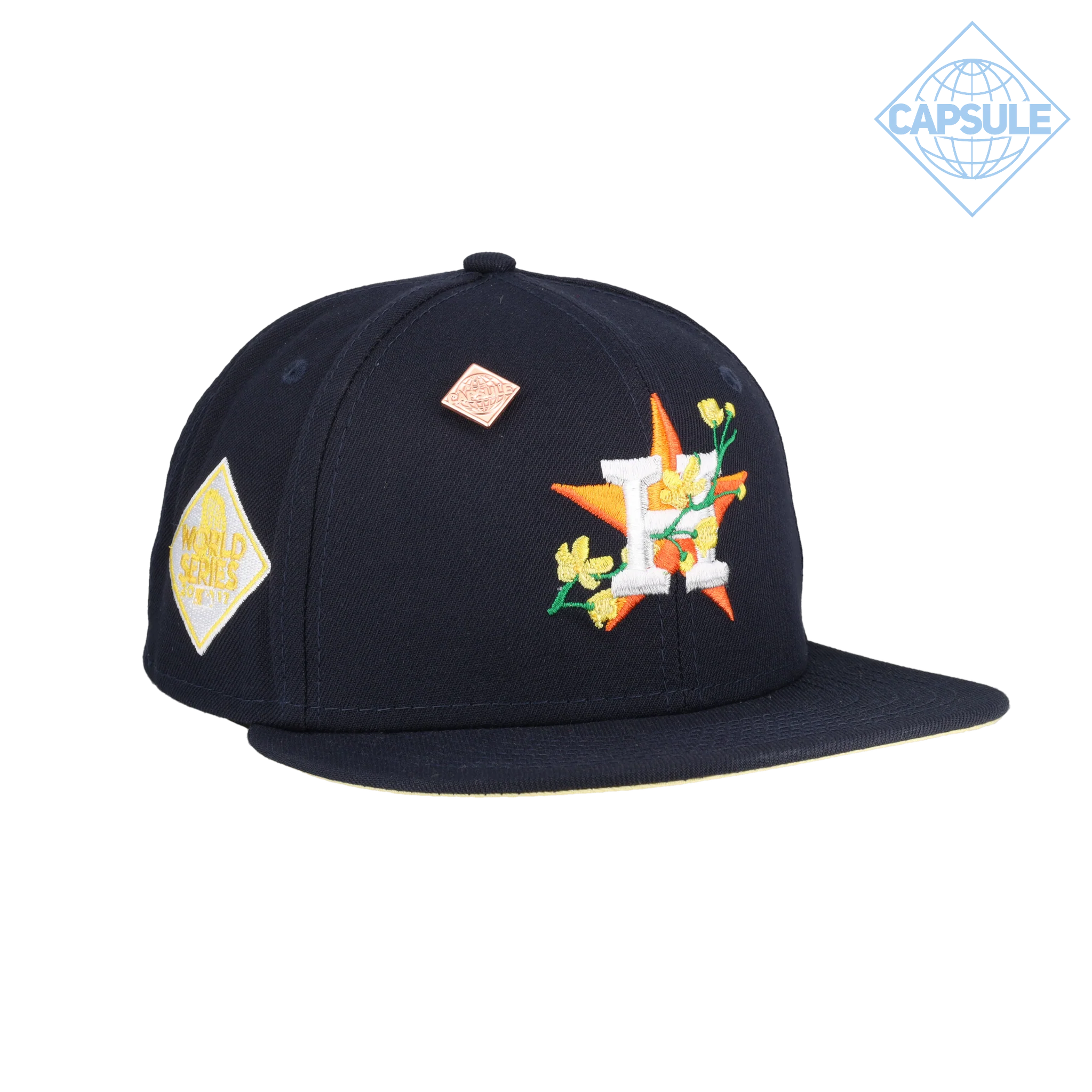 Capsule Hats - Houston Astros Side Patch Bloom 2017 World Series Patch Fitted Hat
