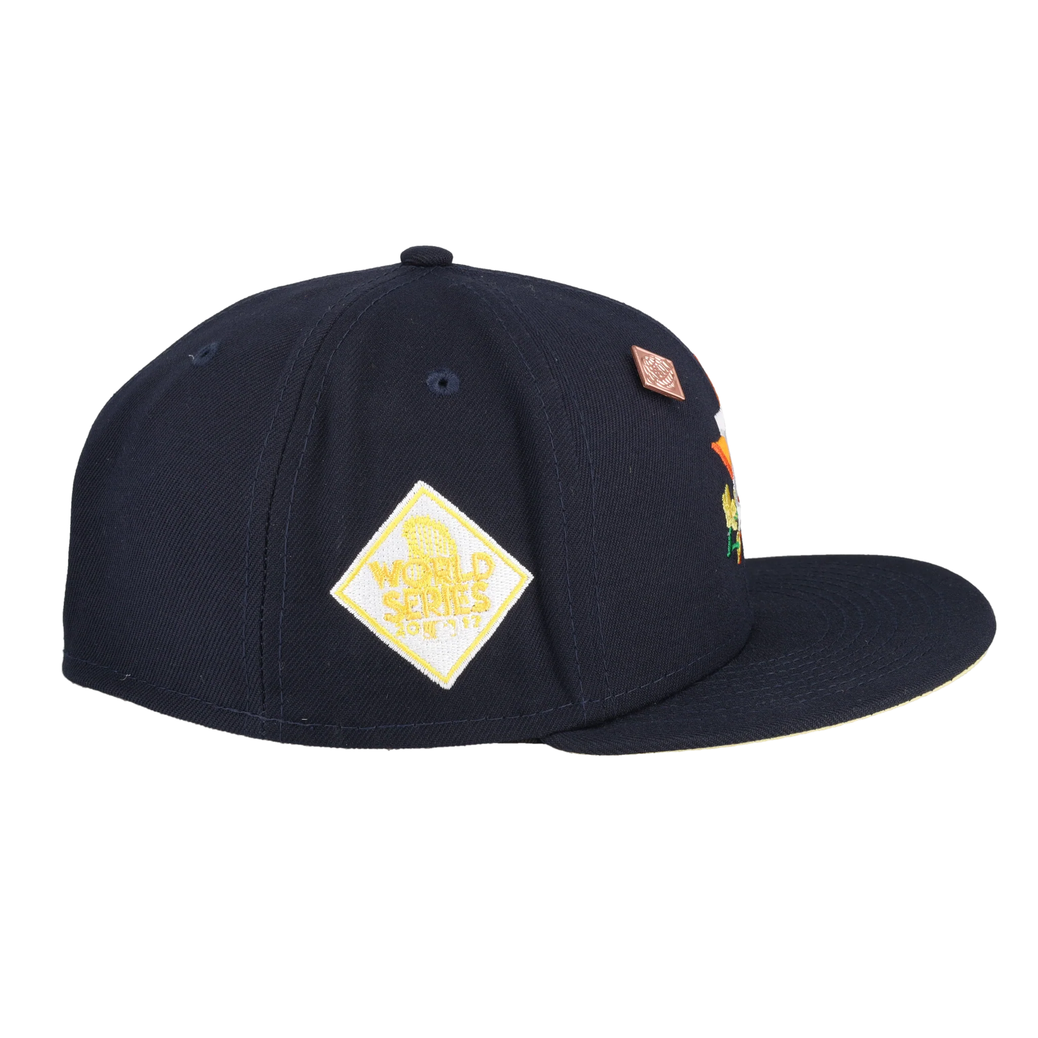 Capsule Hats - Houston Astros Side Patch Bloom 2017 World Series Patch Fitted Hat - Image 3