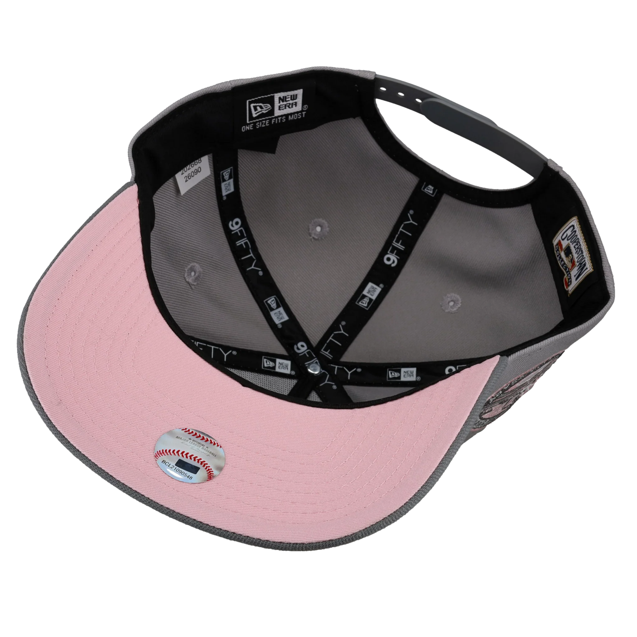 Los Angeles Dodgers 50th Anniversary Grey/Pink 9Fifty A Frame Snapback Hat - Image 3