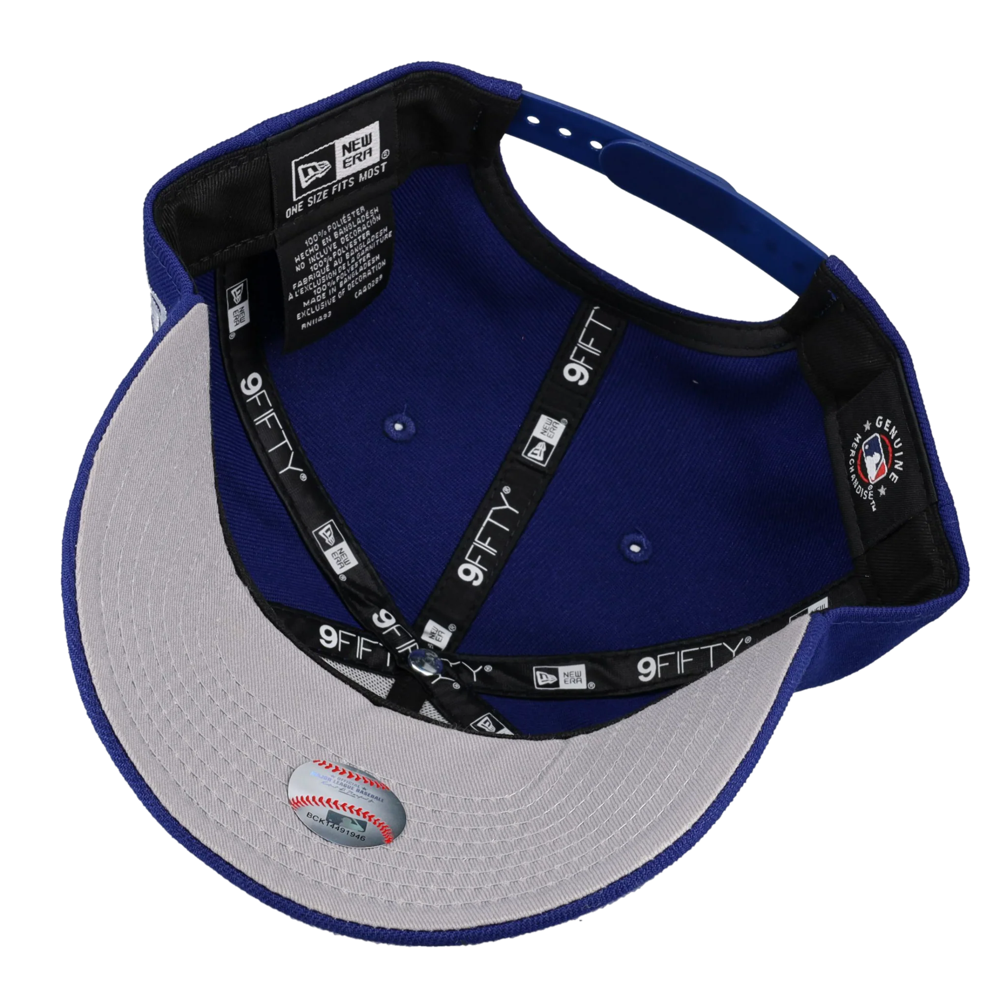 Los Angeles Dodgers New Era 9Fifty A Frame Snapback Hat (Blue) - Image 5