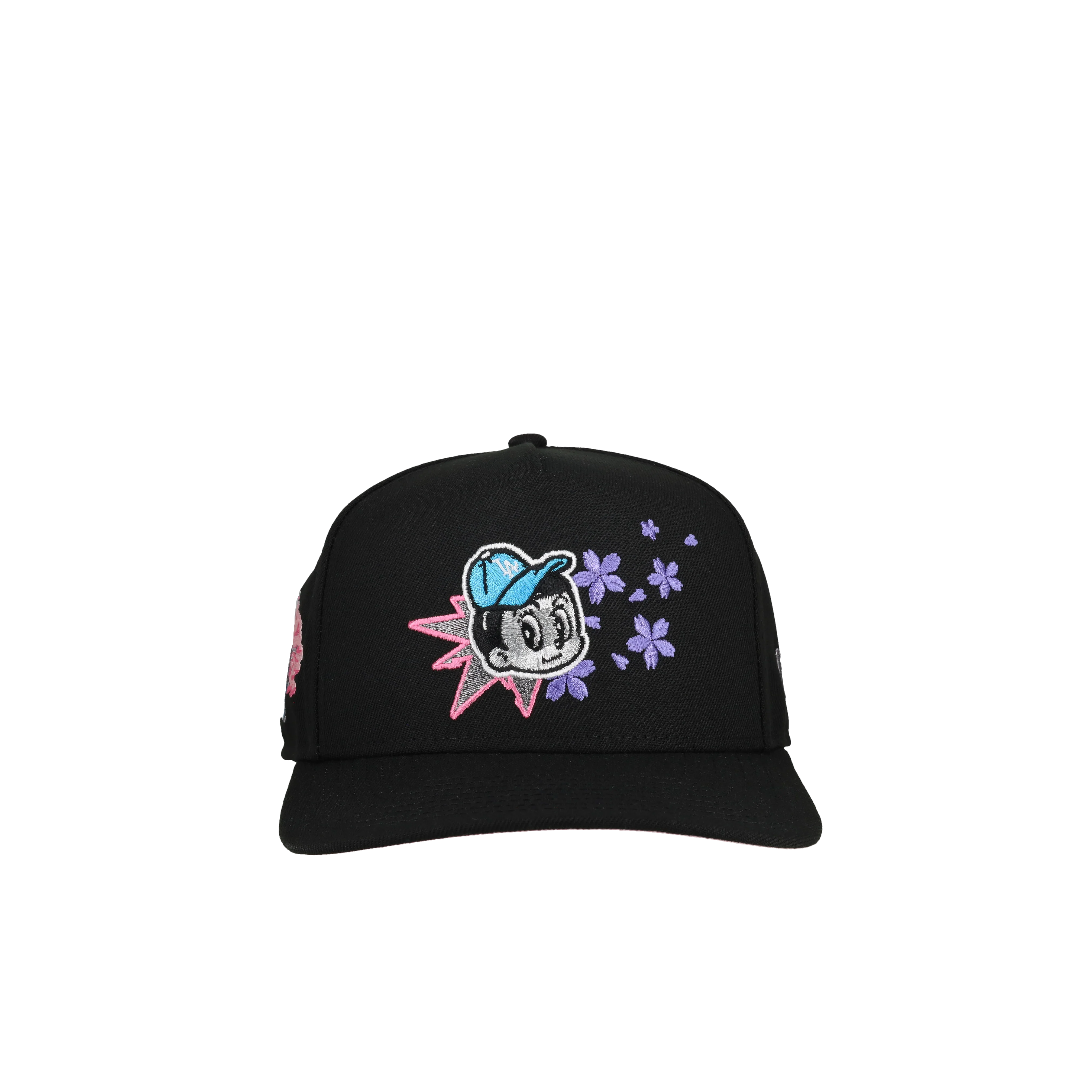 Los Angeles Dodgers Tokyo Series Black/Pink Brim 9Fifty A Frame Snapback Hat - Image 4