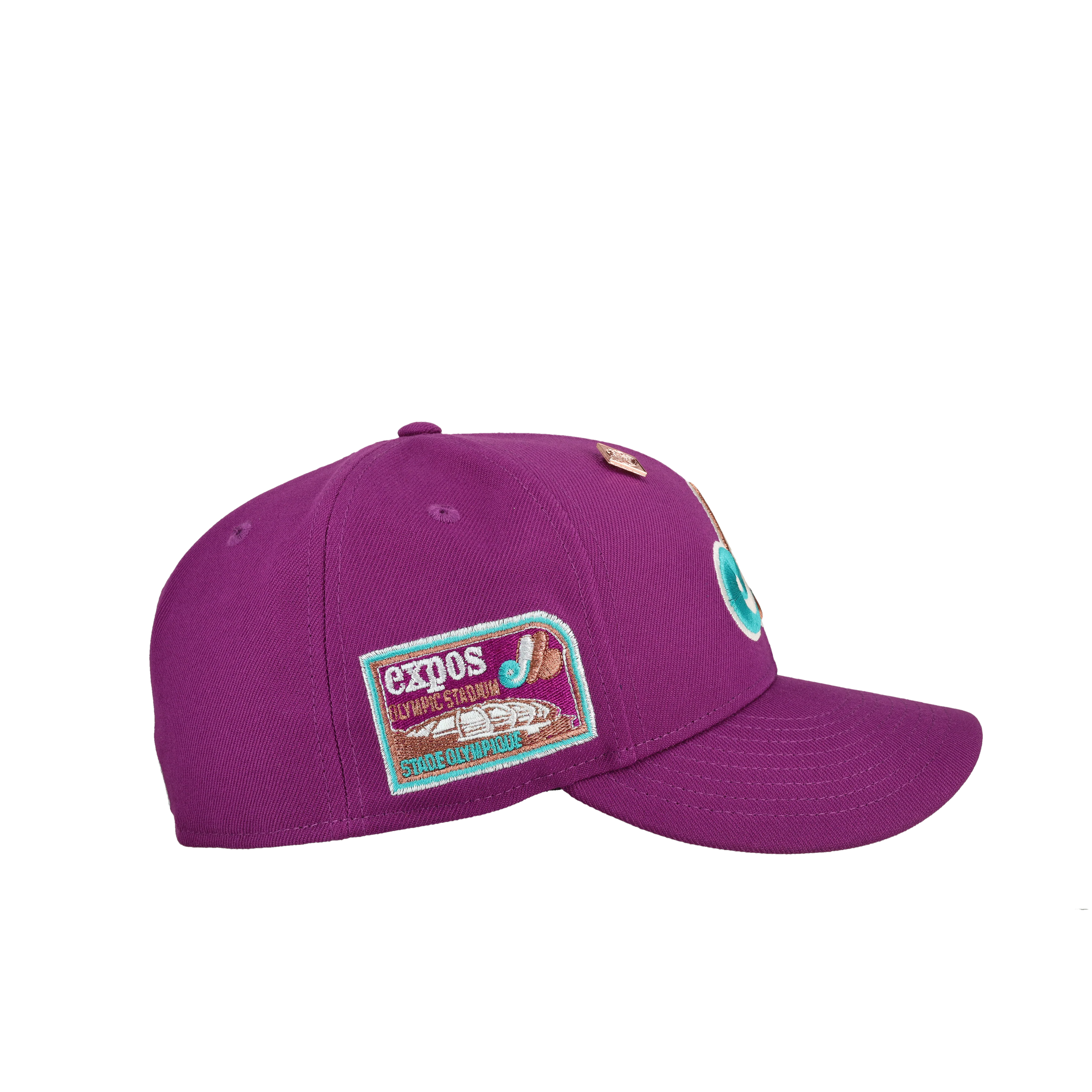Montreal Expos Olympic Stadium Purple Metallic 59Fifty Fitted Hat - Image 2