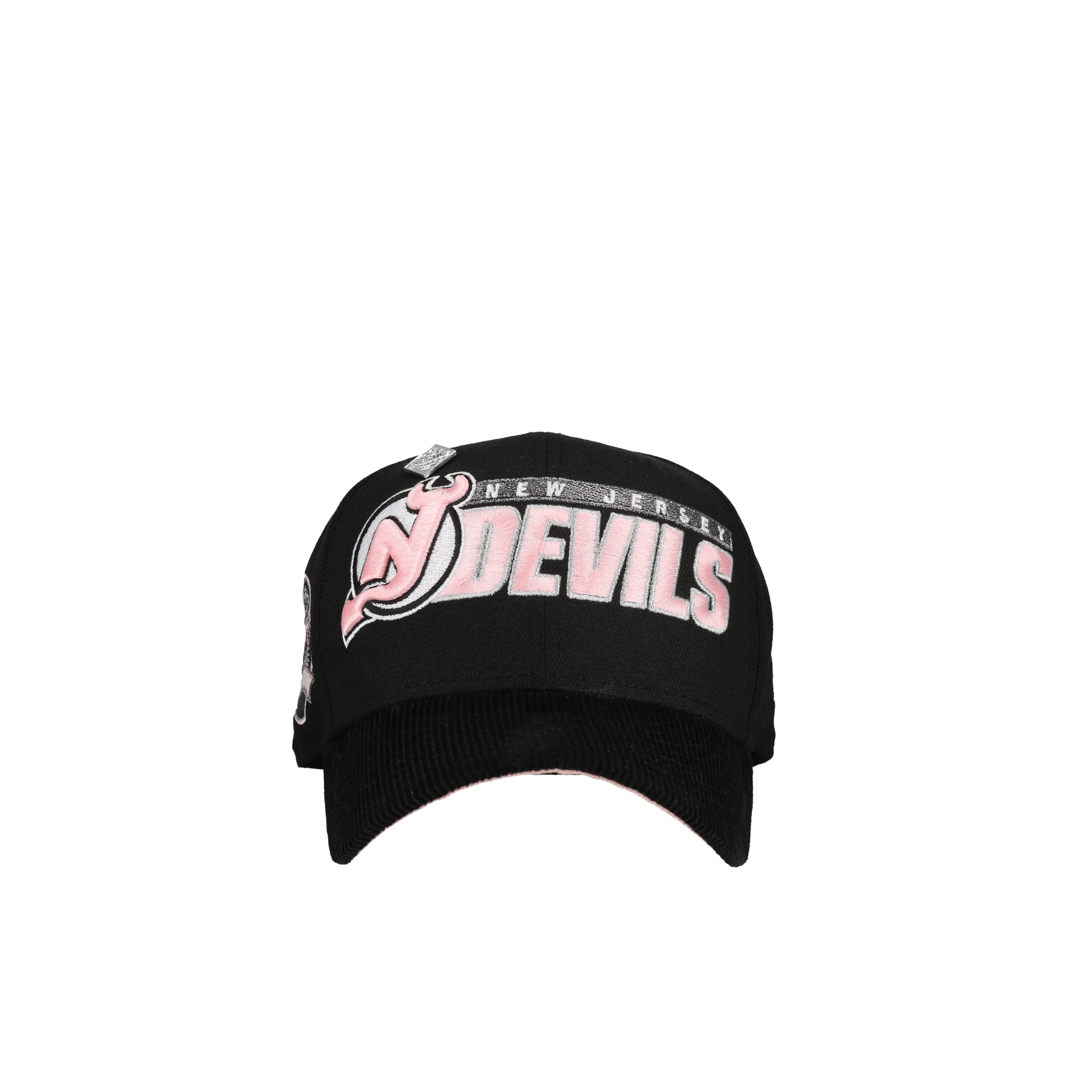 New Jersey Devils 20th Anniversary Black/Pink Corduroy Script 59Fifty Fitted Hat - Image 4