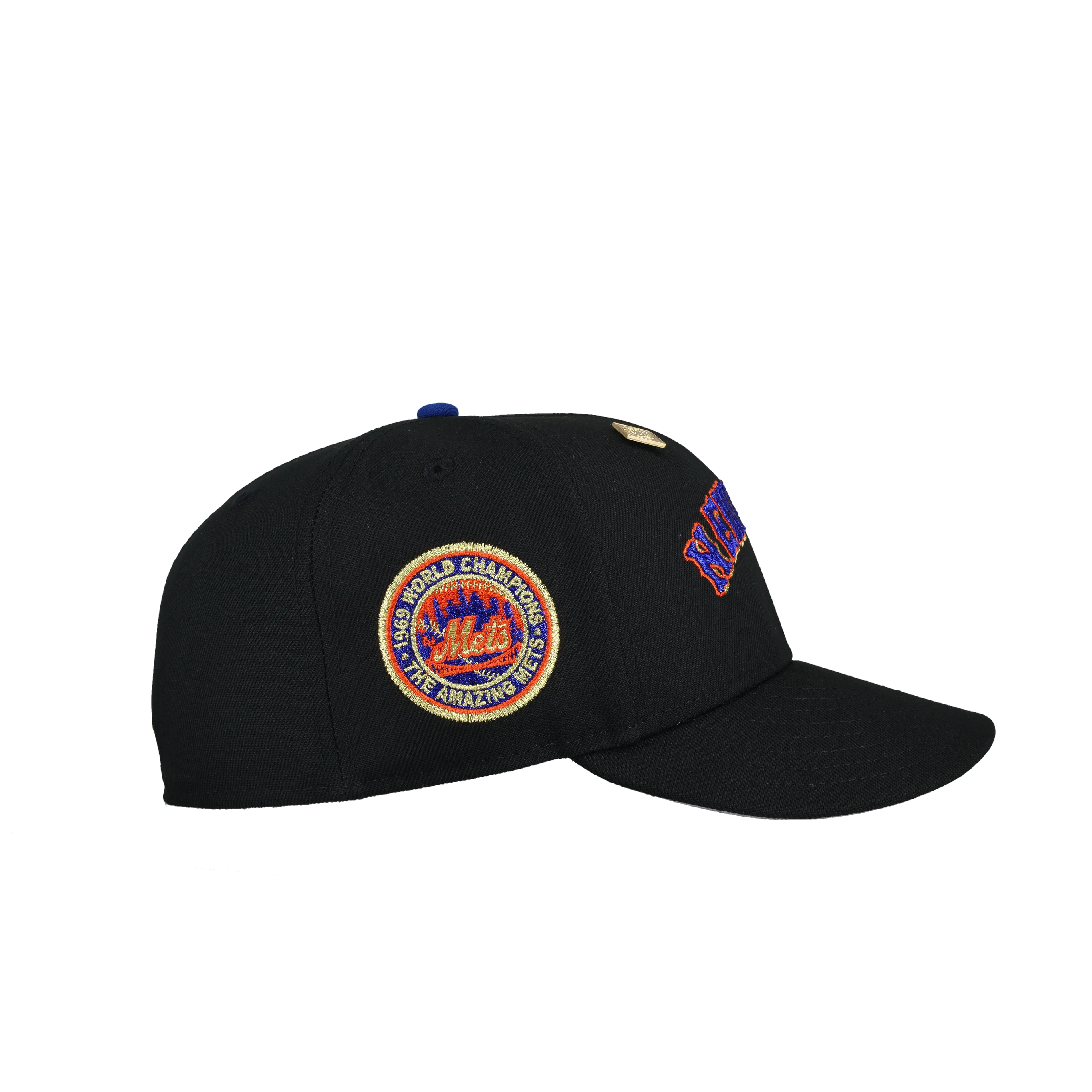 New York Mets 1969 World Series Script Metallic Fitted Hat - Image 2