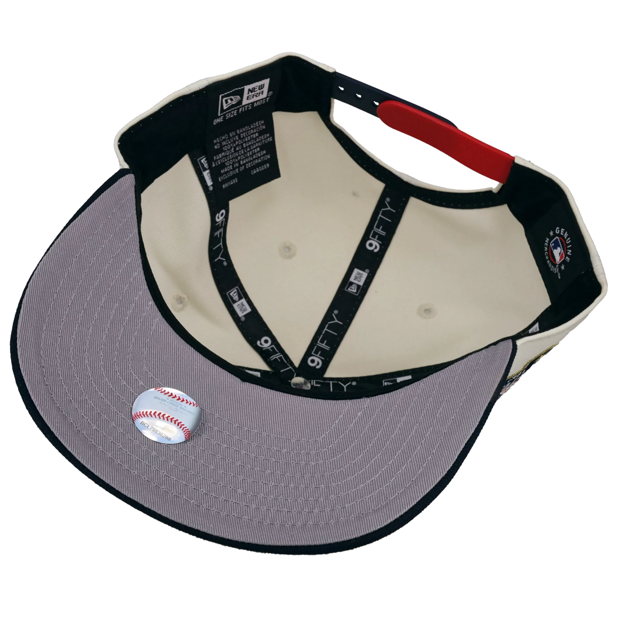 New York Mets Chrome USA Off White/Navy 9Fifty A Frame Snapback Hat - Image 3
