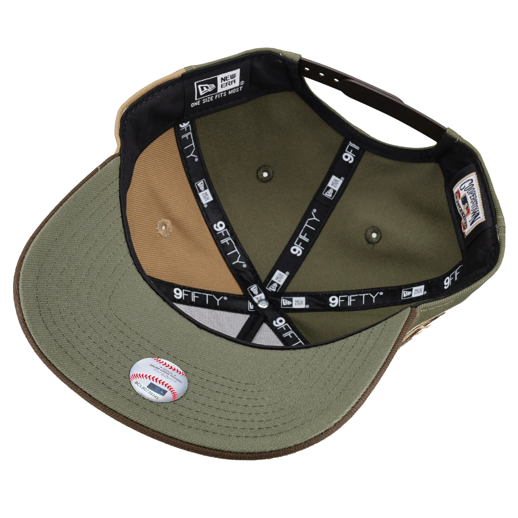 New York Yankees 1928 World Series Olive/Tan 9Fifty A Frame Snapback Hat - Image 3