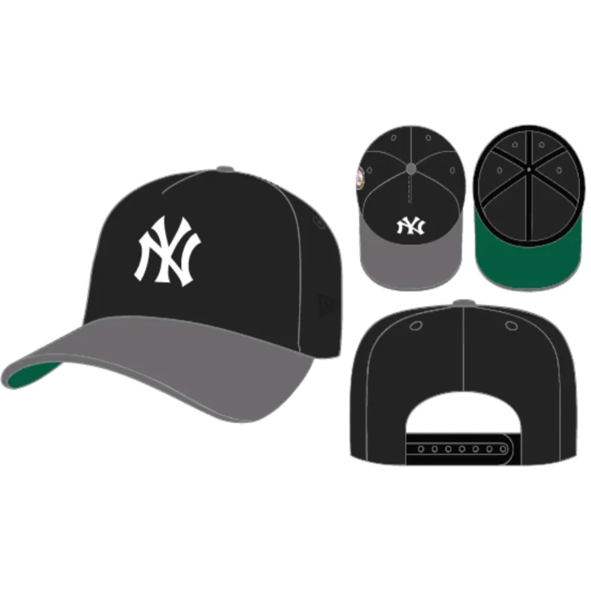 New York Yankees 1949 WS New Era 9Fifty A Frame Snapback Hat (Black/Graphite) - Image 7