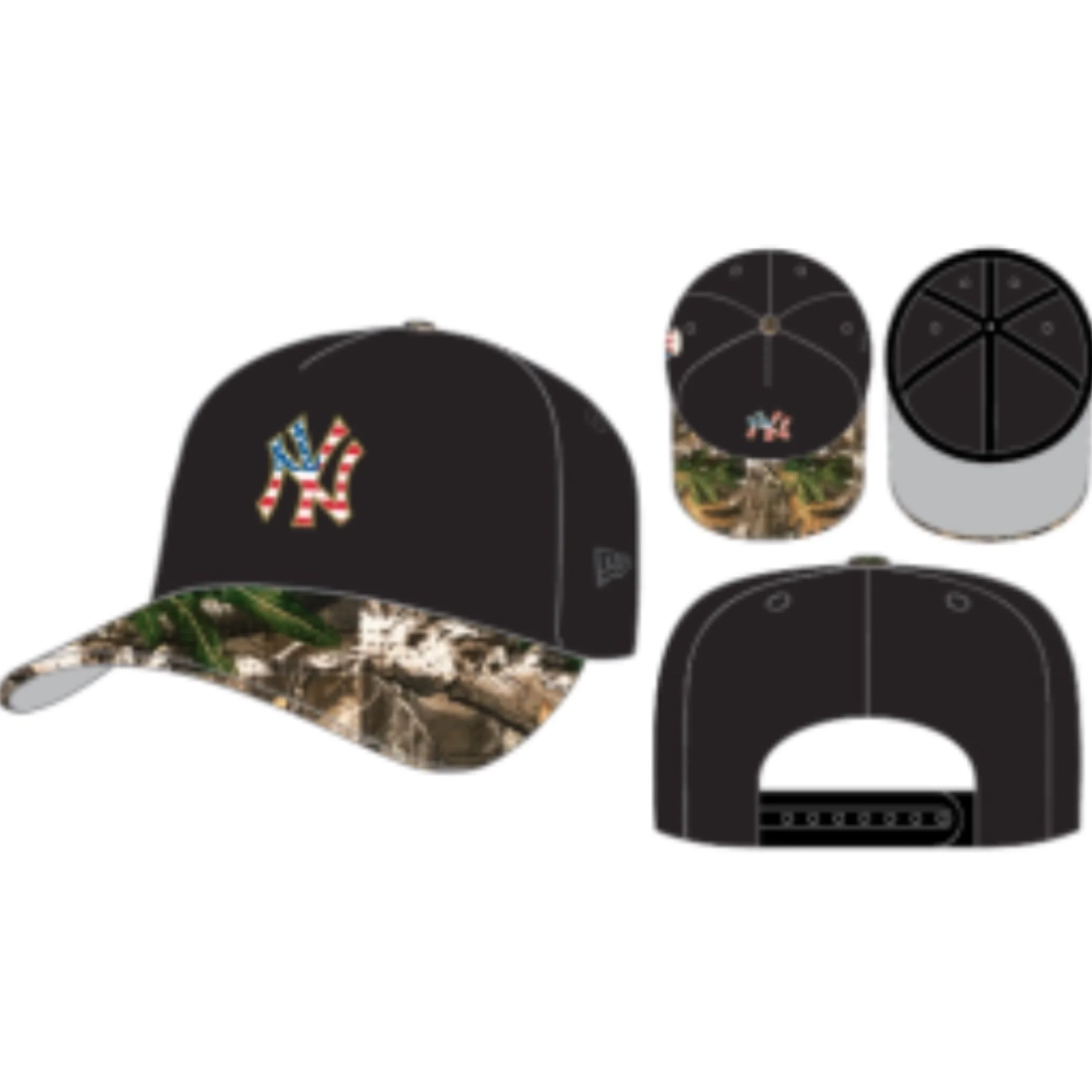 New York Yankees 1952 World Series Real Tree Camo USA 9Fifty A Frame Snapback Hat - Image 7