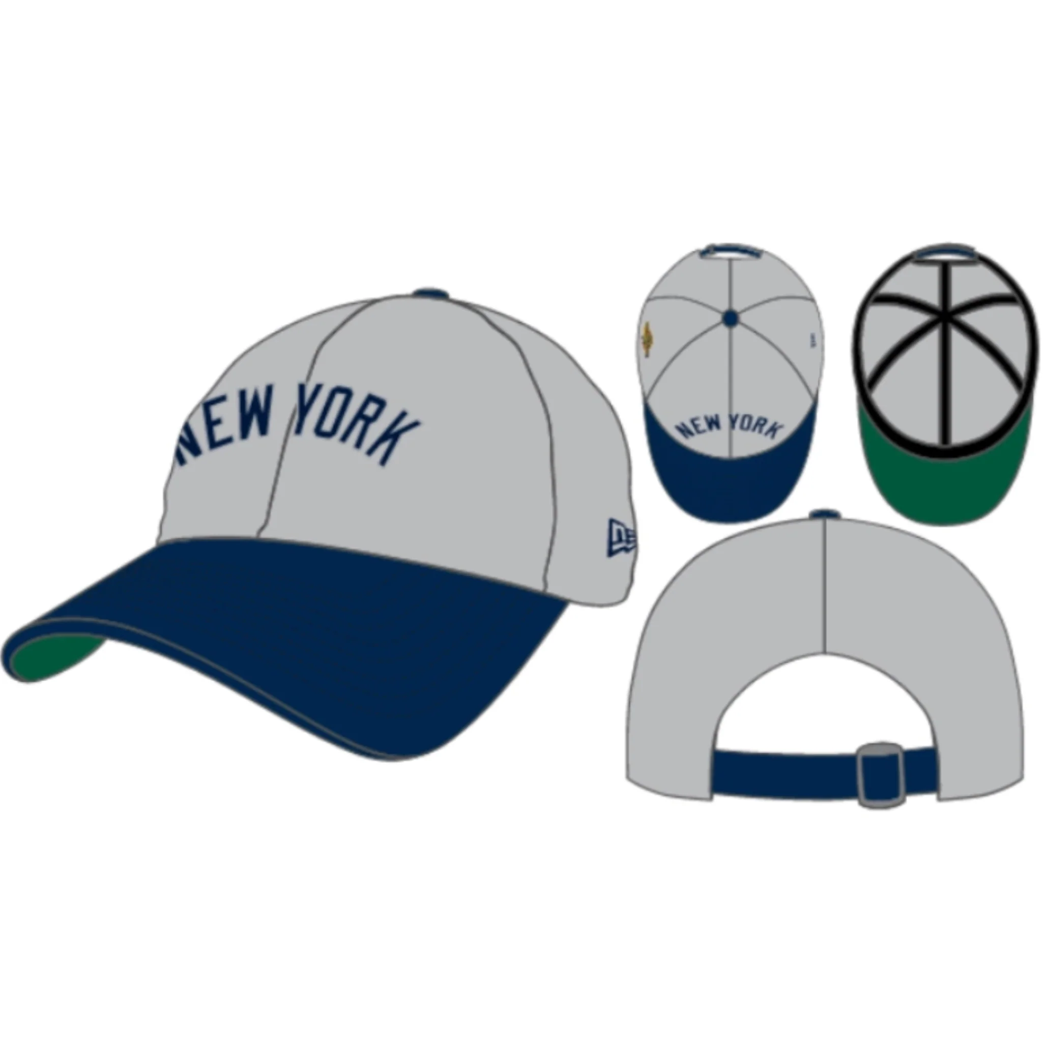 New York Yankees 1996 WS New Era 9Twenty Grey/Navy "Away Jersey"
