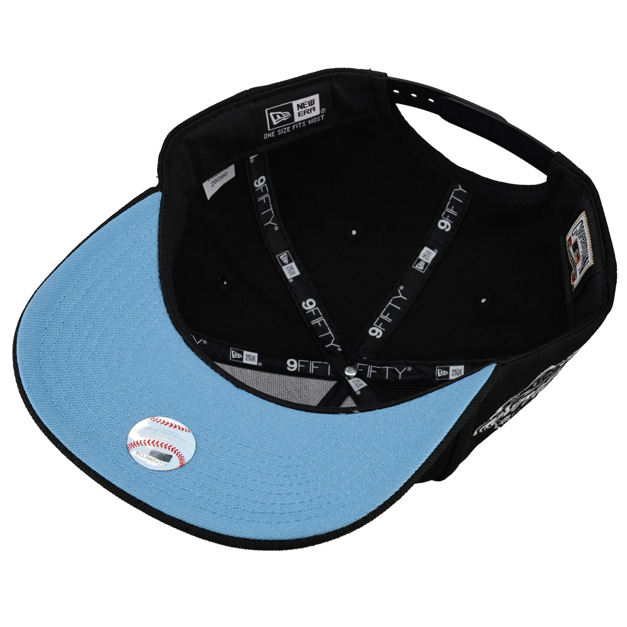 New York Yankees 1998 World Series Black/Blue 9Fifty A Frame Snapback Hat - Image 3