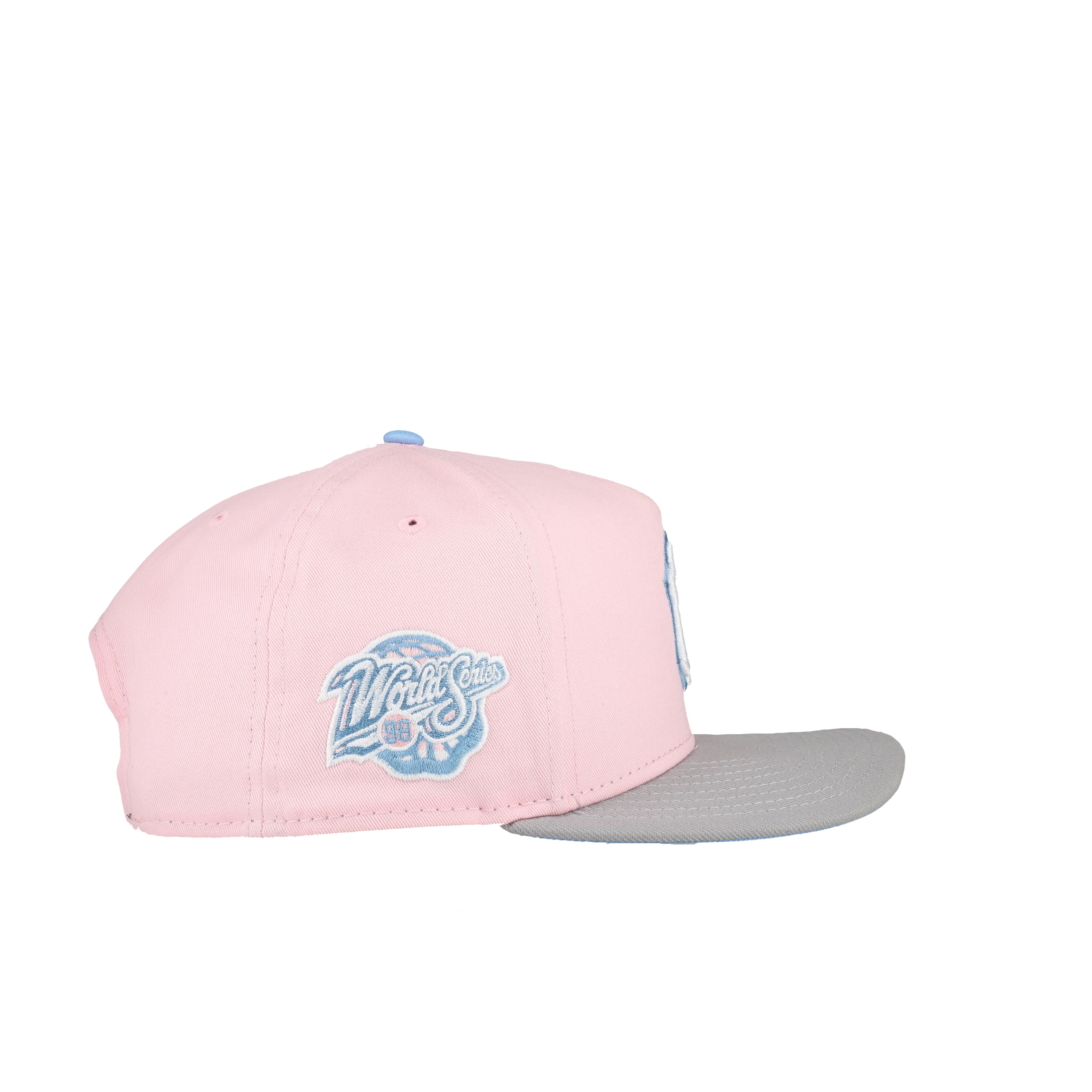 New York Yankees 1998 World Series Pink/Blue 9Fifty A Frame Snapback Hat - Image 2