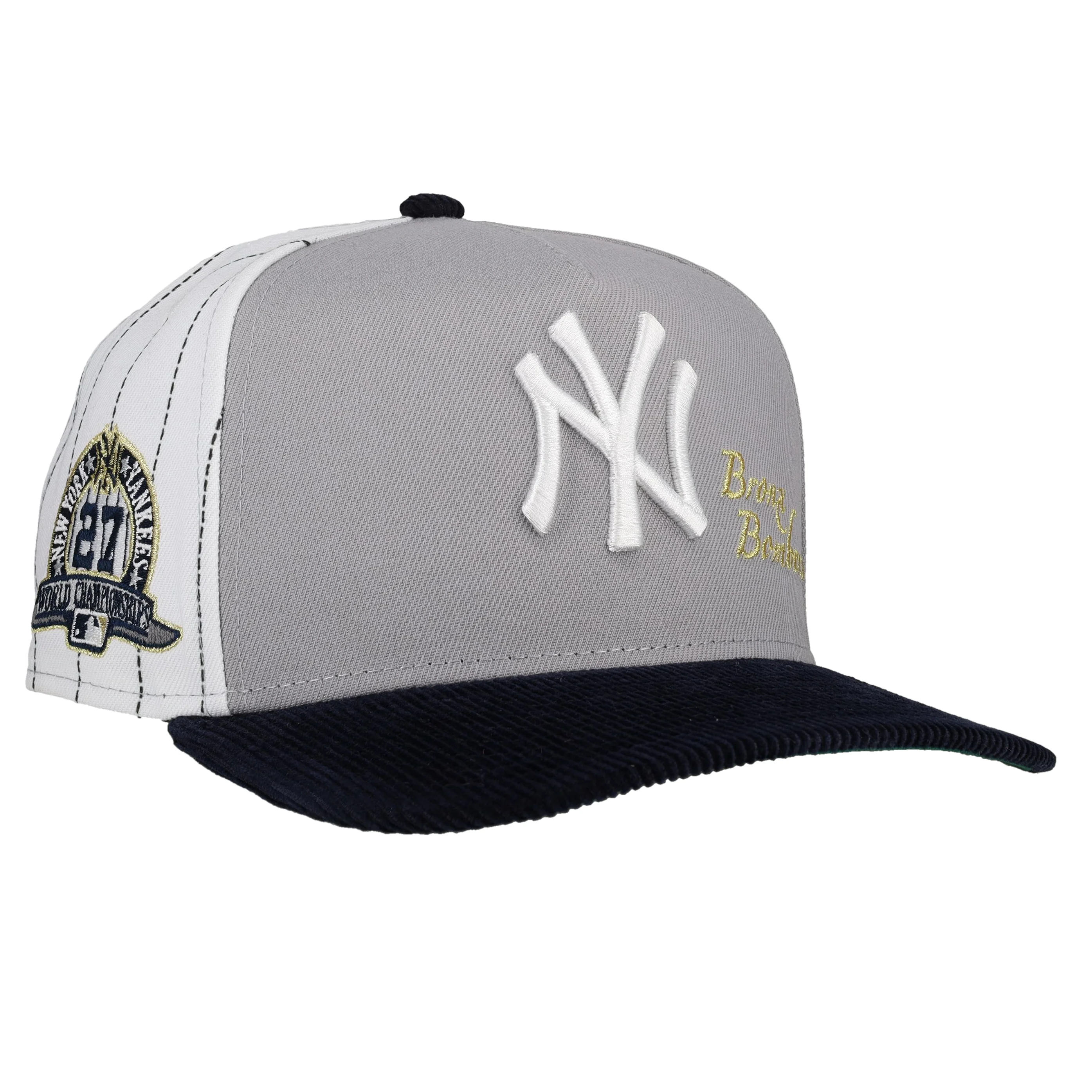 New York Yankees 27x World Series Champs Pinstripe Metallic 9Fifty A Frame Snapback Hat