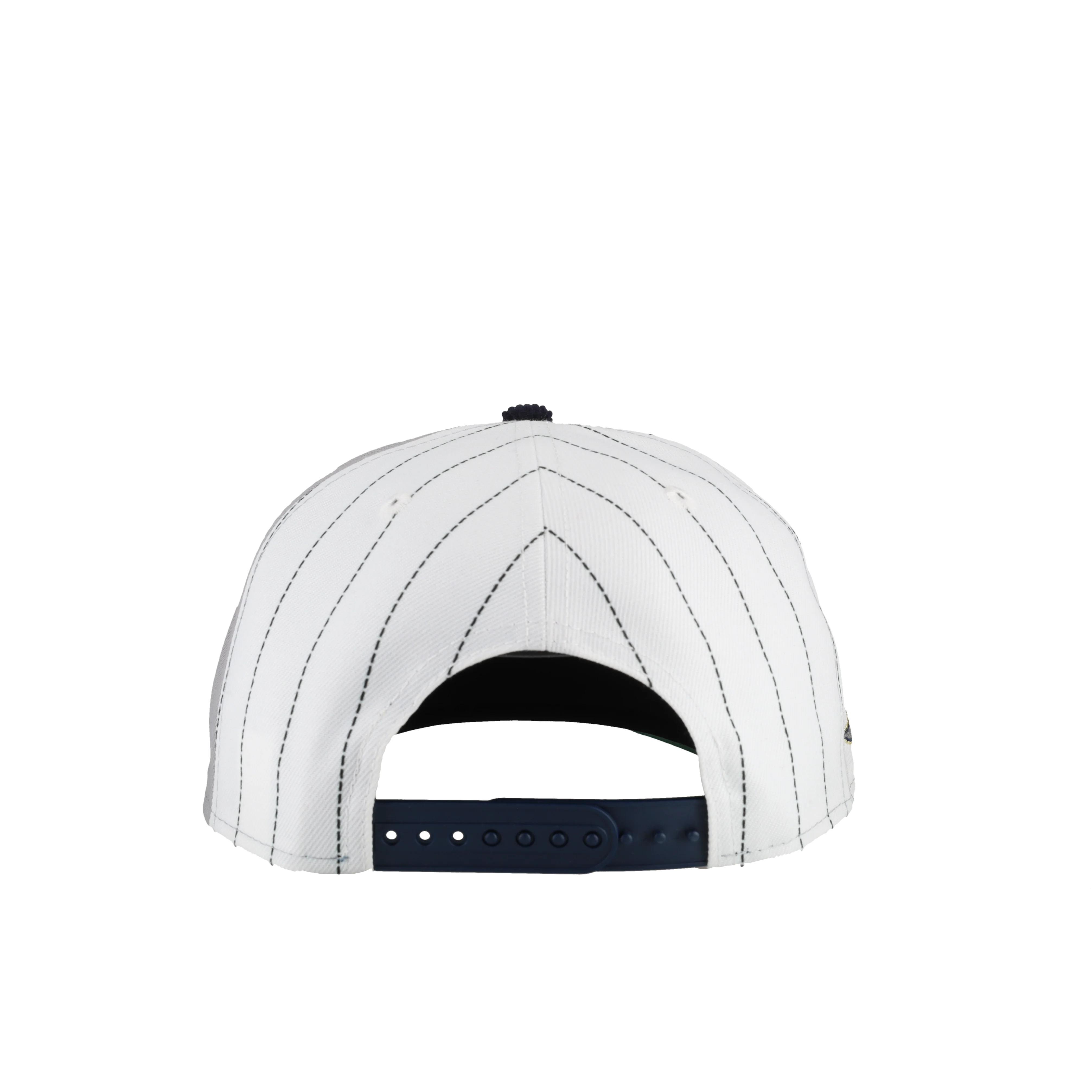 New York Yankees 27x World Series Champs Pinstripe Metallic 9Fifty A Frame Snapback Hat - Image 6