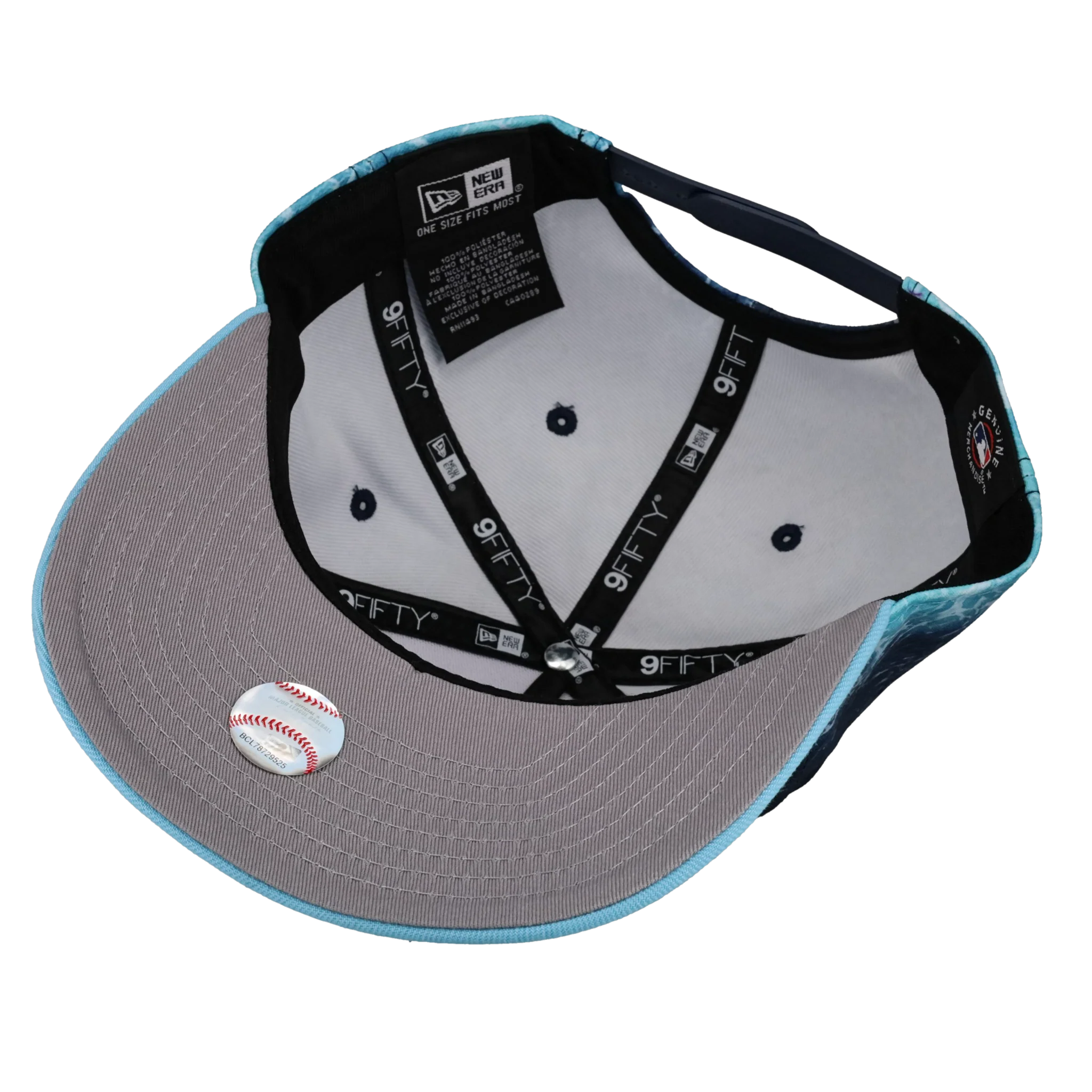 New York Yankees Blue Waves 9Fifty A Frame Snapback Hat - Image 3