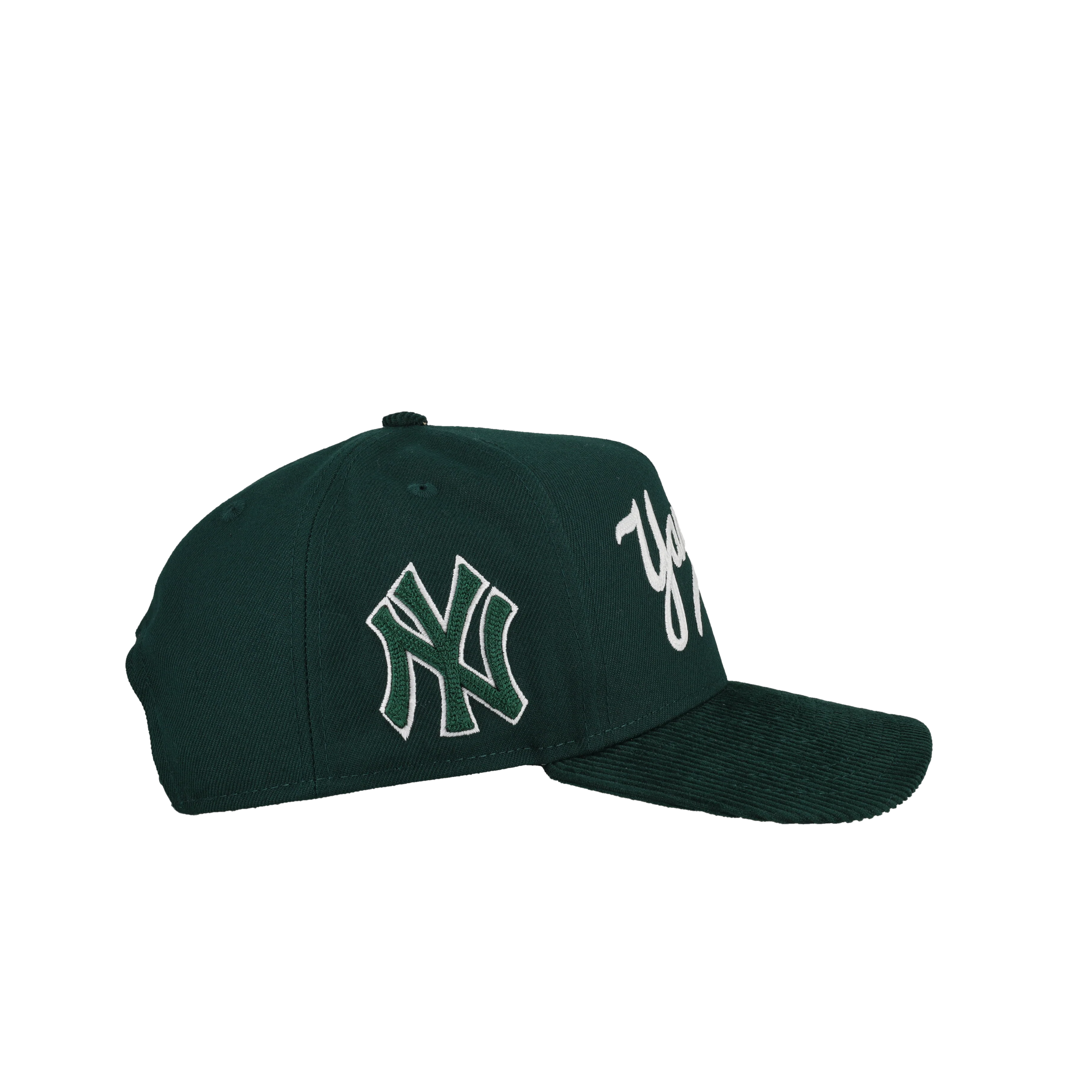 New York Yankees Chainstitch/Corduroy 9Fifty A Frame Snapback Hat (Green) - Image 2