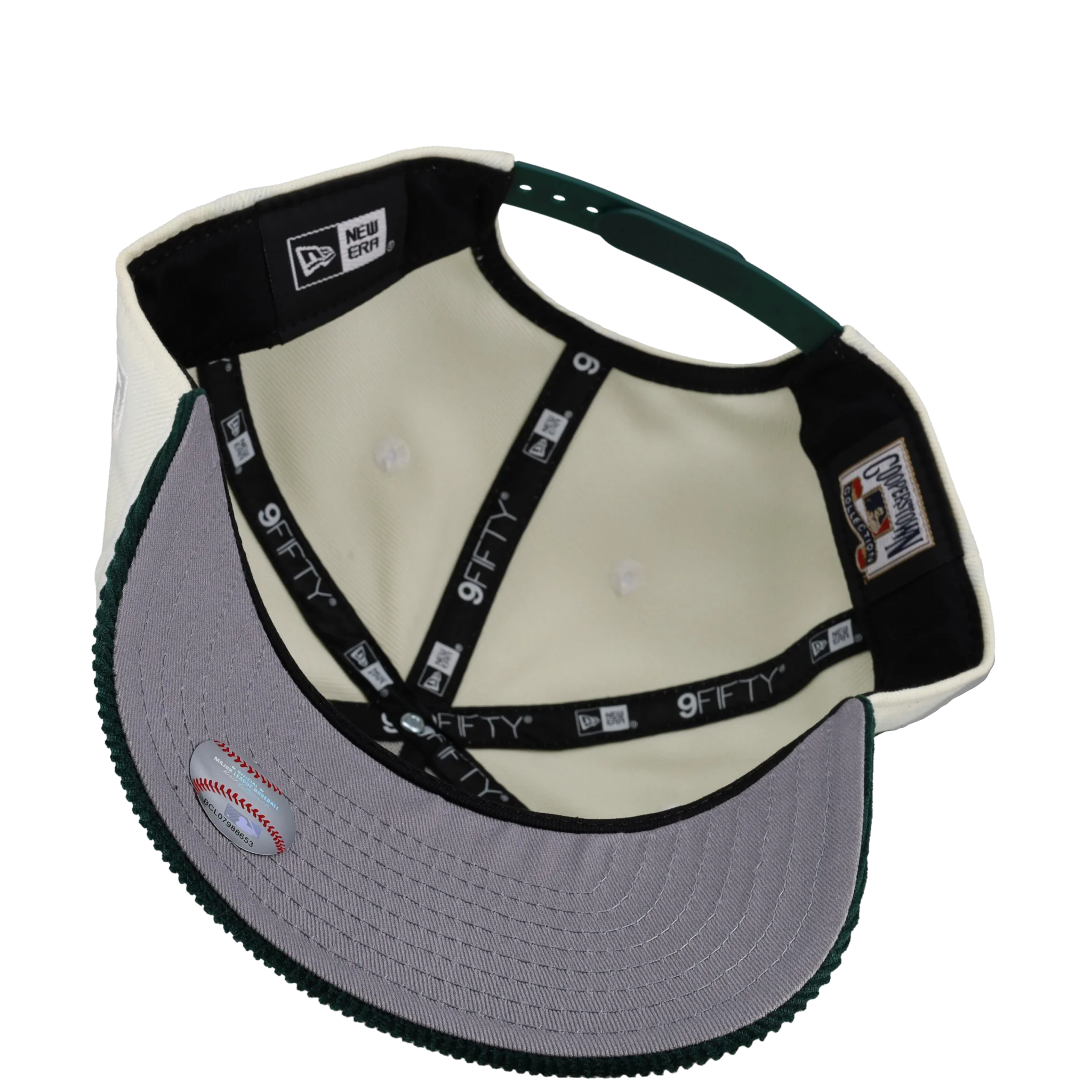 New York Yankees Green Off White Corduroy 9Fifty A Frame Snapback Hat - Image 3