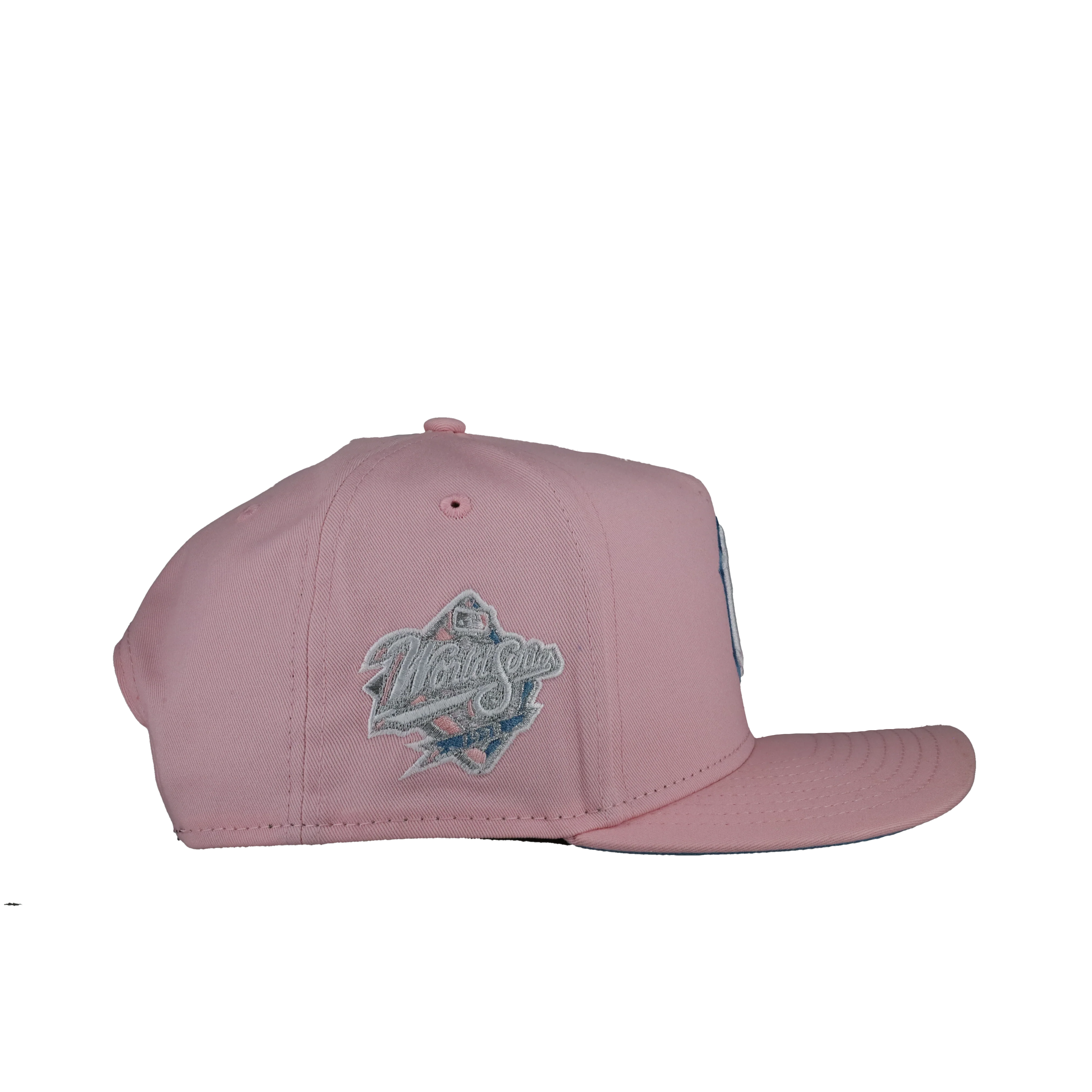 New York Yankees Pink/Sky Blue 1998 WS 9Fifty A Frame Snapback Hat - Image 2