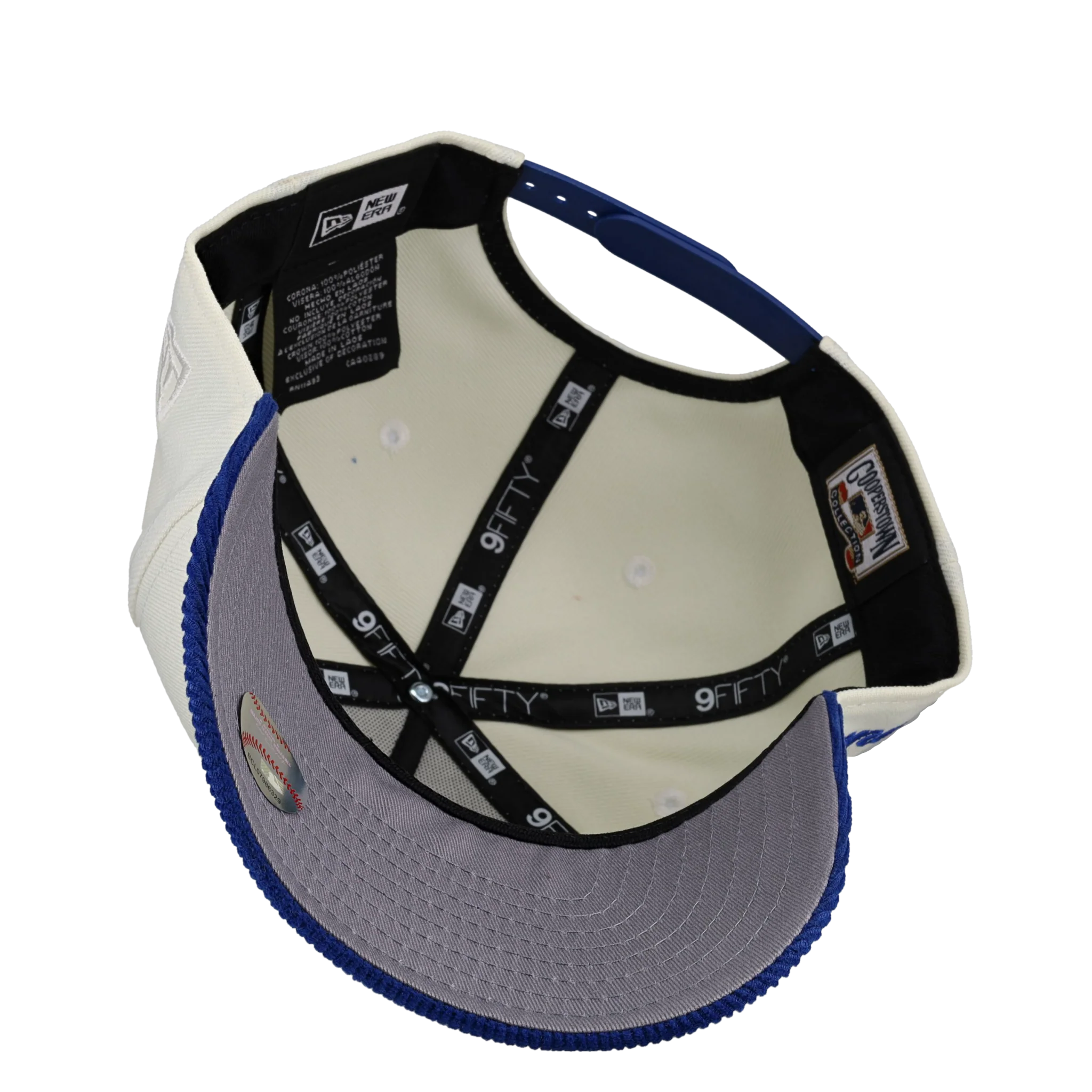 New York Yankees Royal Off White Corduroy 9Fifty A Frame Snapback Hat - Image 2