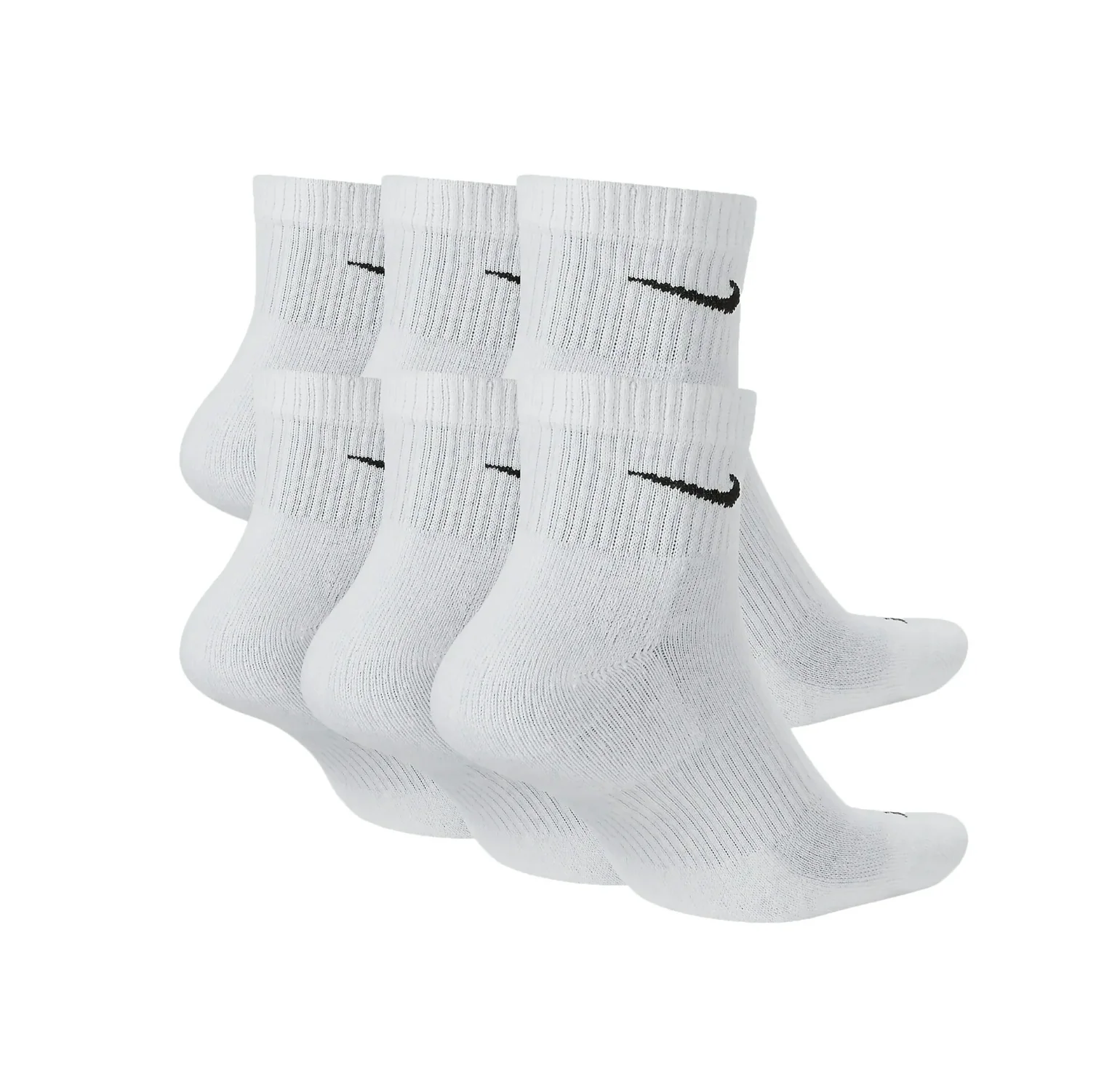Nike Everyday Plus Dri-Fit White Ankle Socks (6-Pack) - Image 3