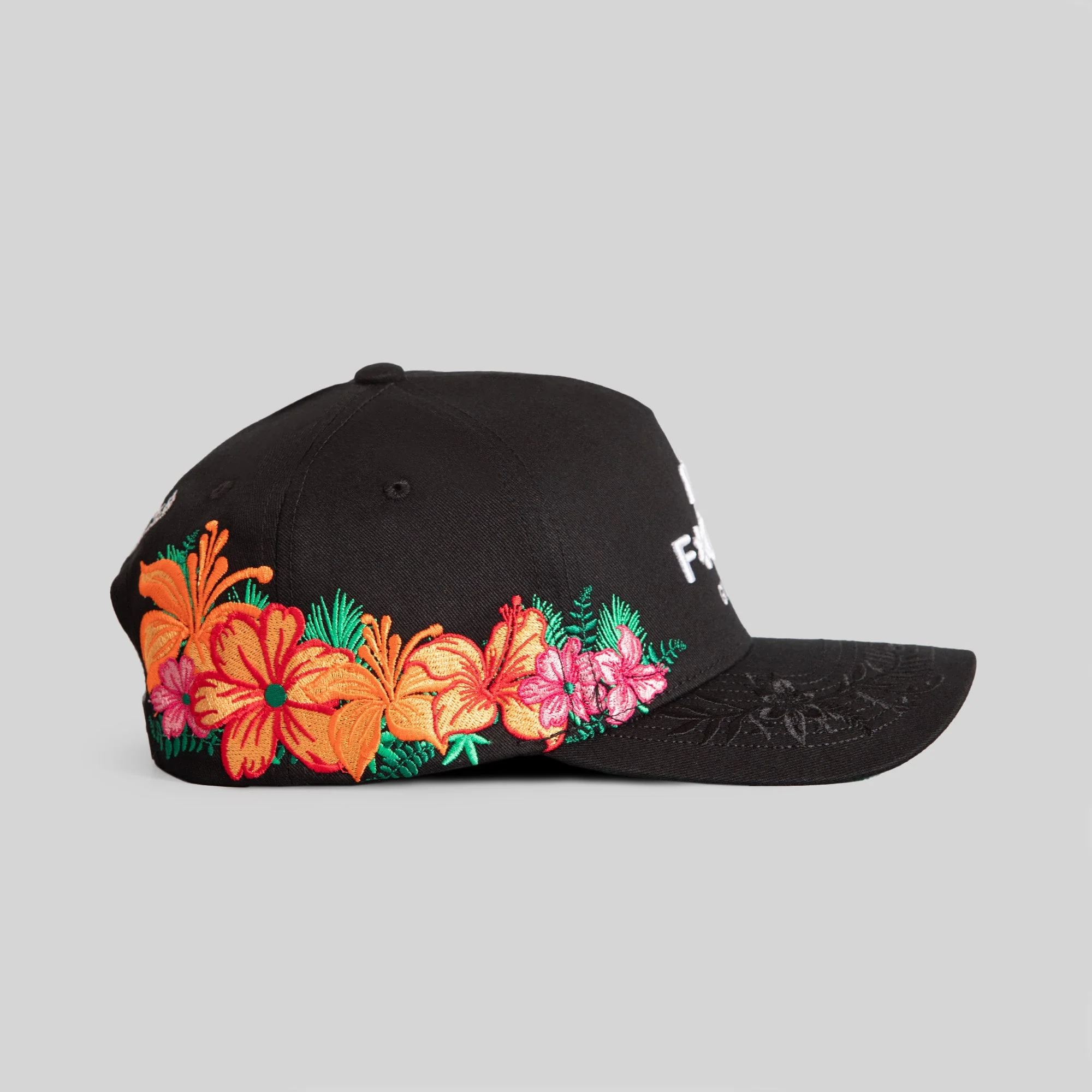 Field Grade  NO F*CKS GIVEN FLORAL BLACK TWILL TRUCKER - Image 4