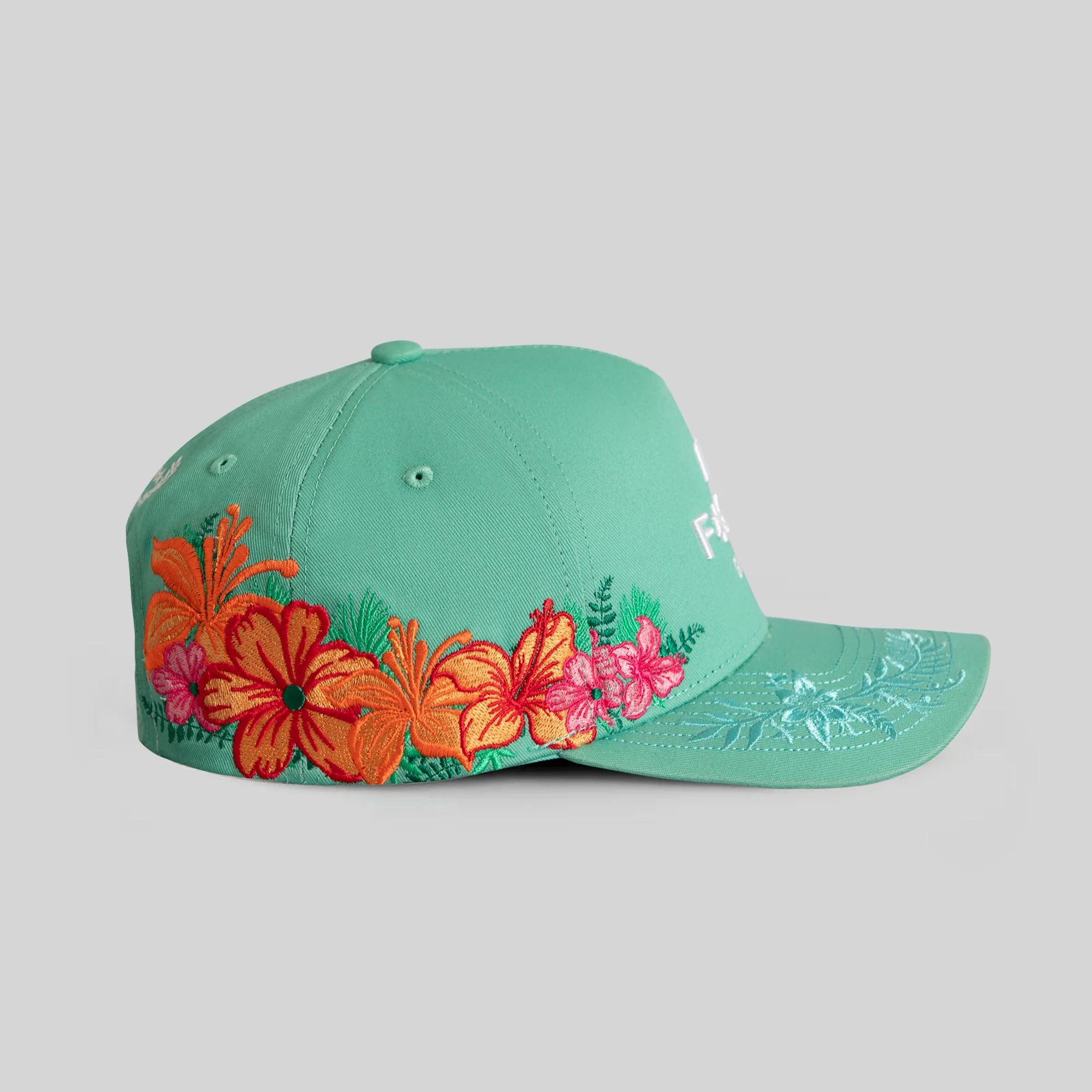 Field Grade NO F*CKS GIVEN MINT FLORAL TRUCKER - Image 4