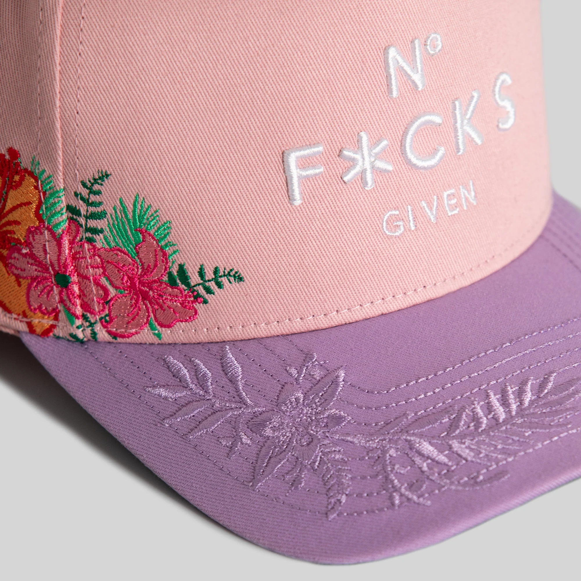 Field Grade  NO F*CKS GIVEN PINK LAVENDER FLORAL TRUCKER - Image 5