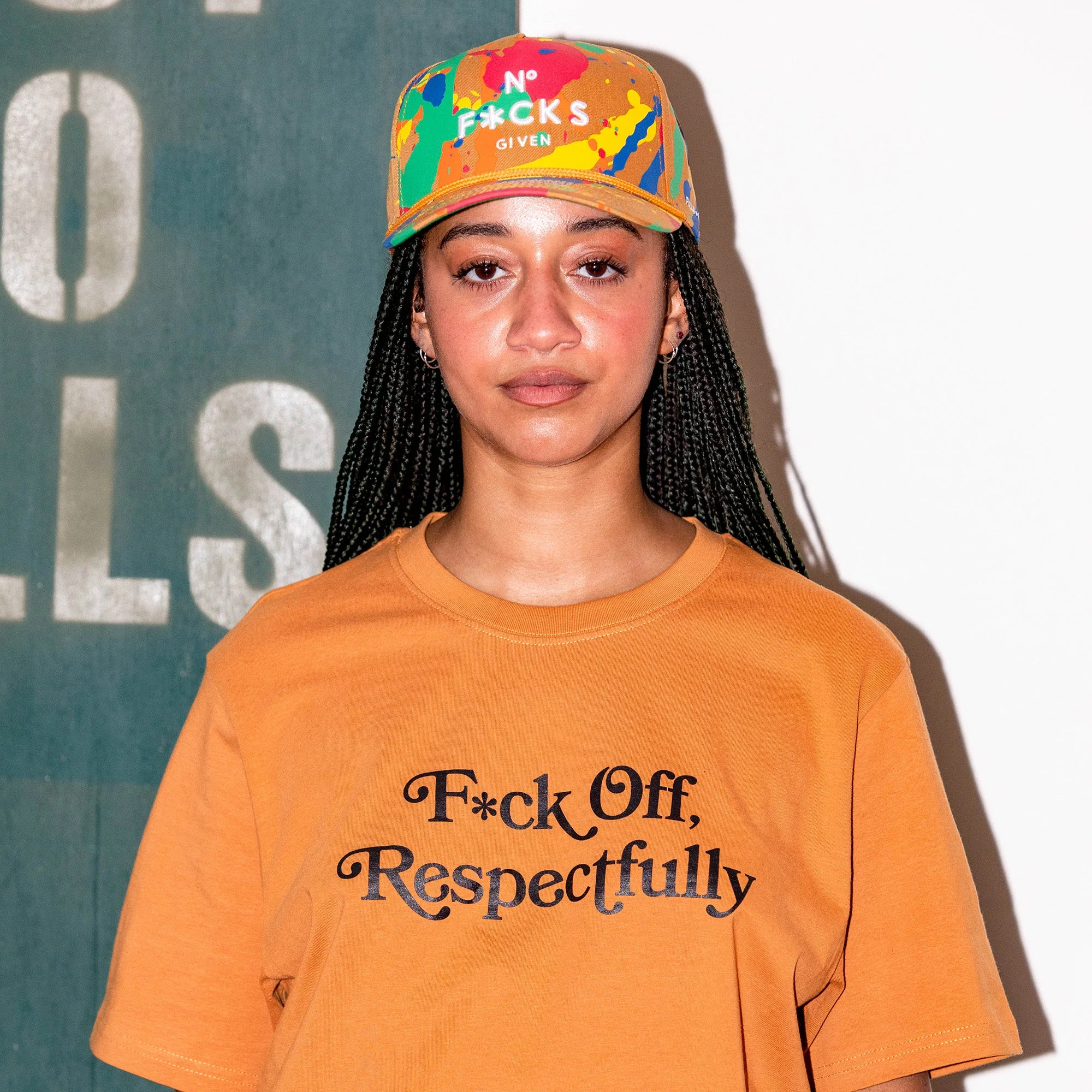 Field Grade  NO F*CKS GIVEN PRIMARY SPLATTER TRUCKER HAT - Image 2