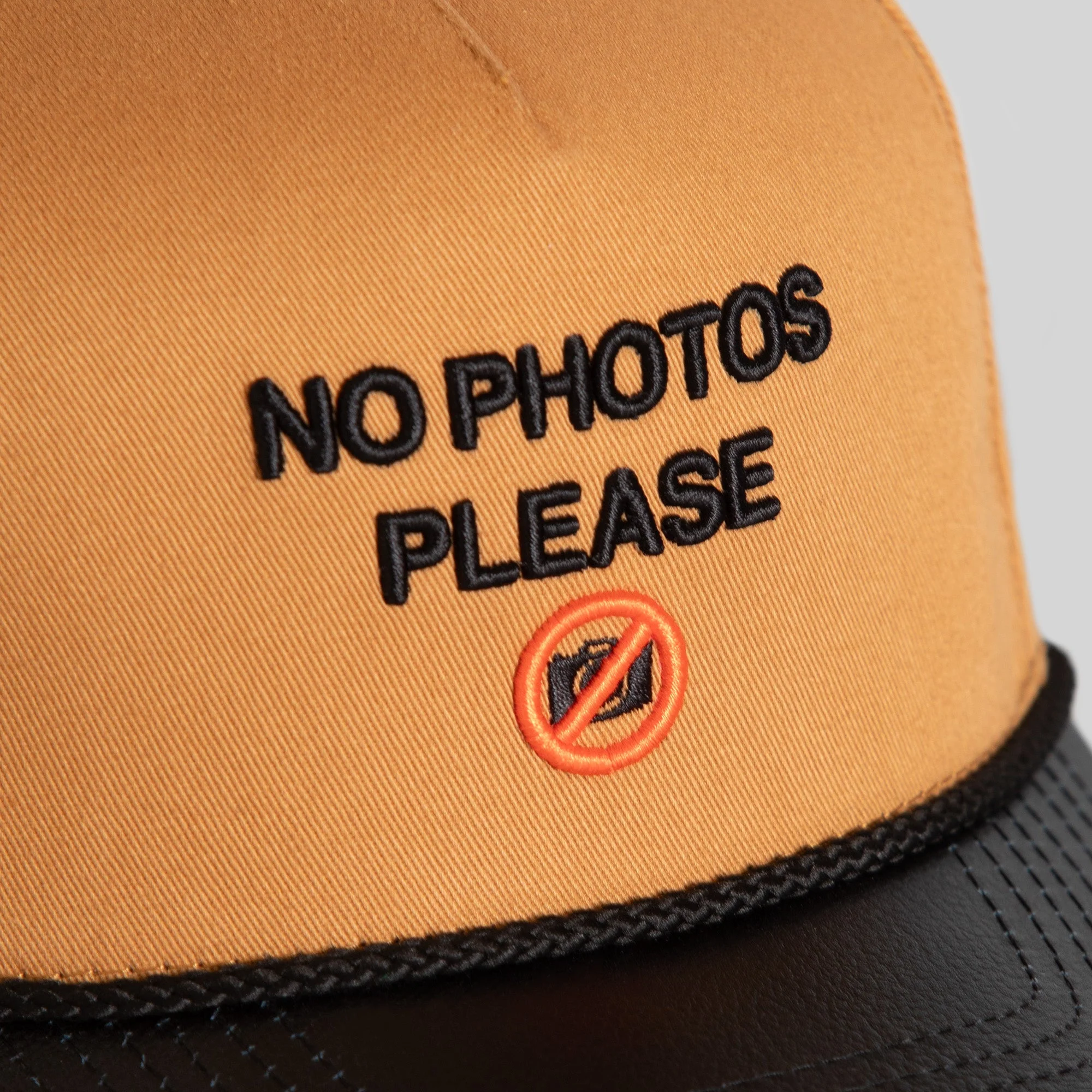 Field Grade  NO PHOTOS PLEASE WHEAT BLACK TWILL CAVIAR LEATHER TRUCKER - Image 2